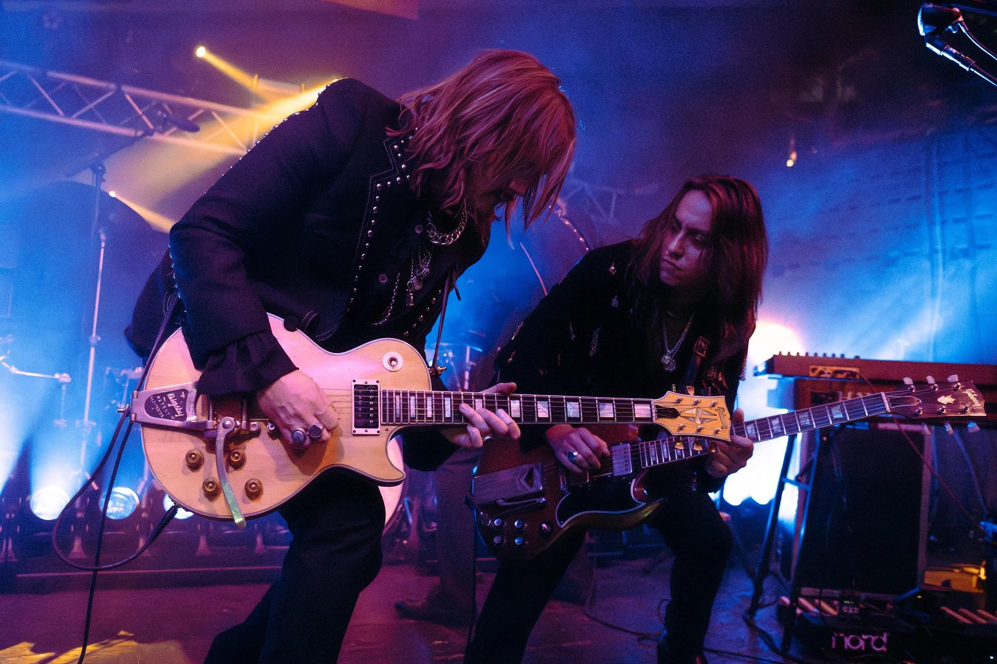Lead singer and guitarist Chris Turpin and guitarist Jake Kiszka combine their talents during “Raider.”