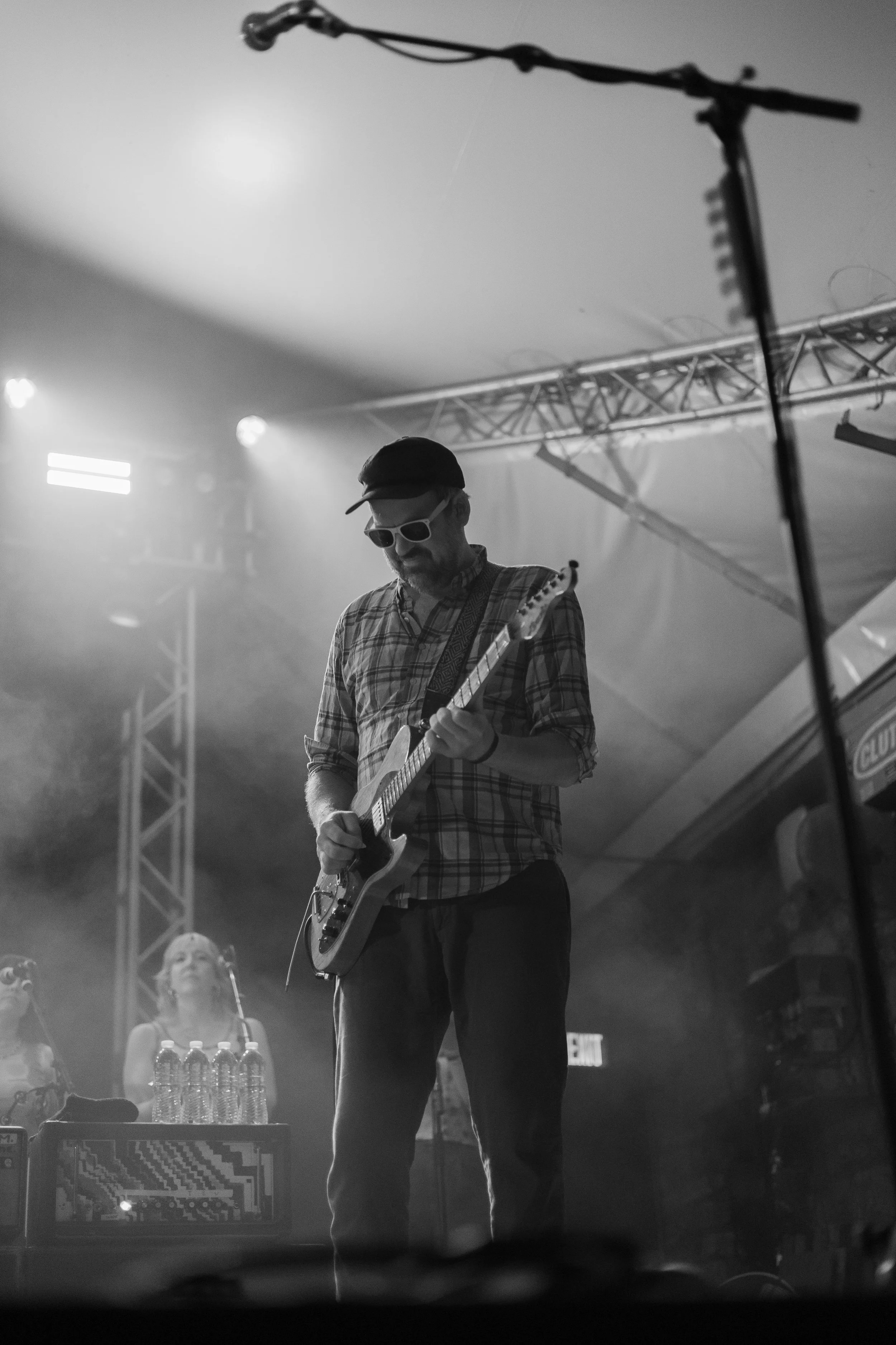 Guitarist Frank McElroy concentrates as he plays along to Dr. Dog’s opening song “The Ark.”