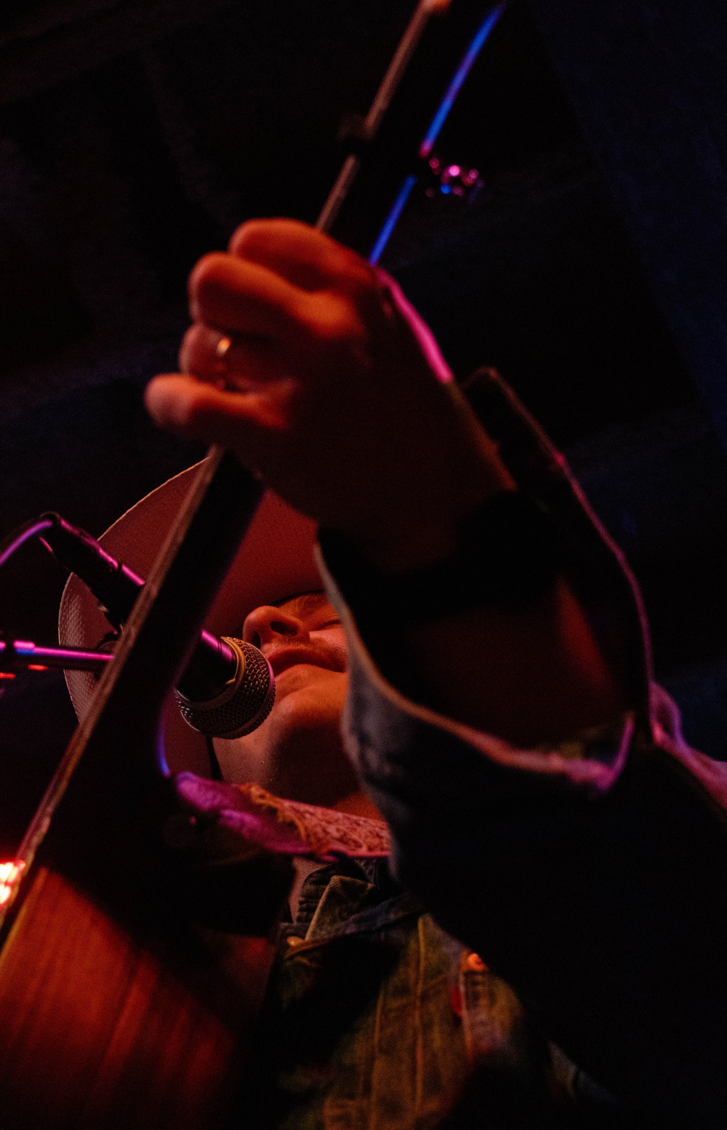  Blocker plays guitar and sings his slow and sincere country song “Azalea.” 