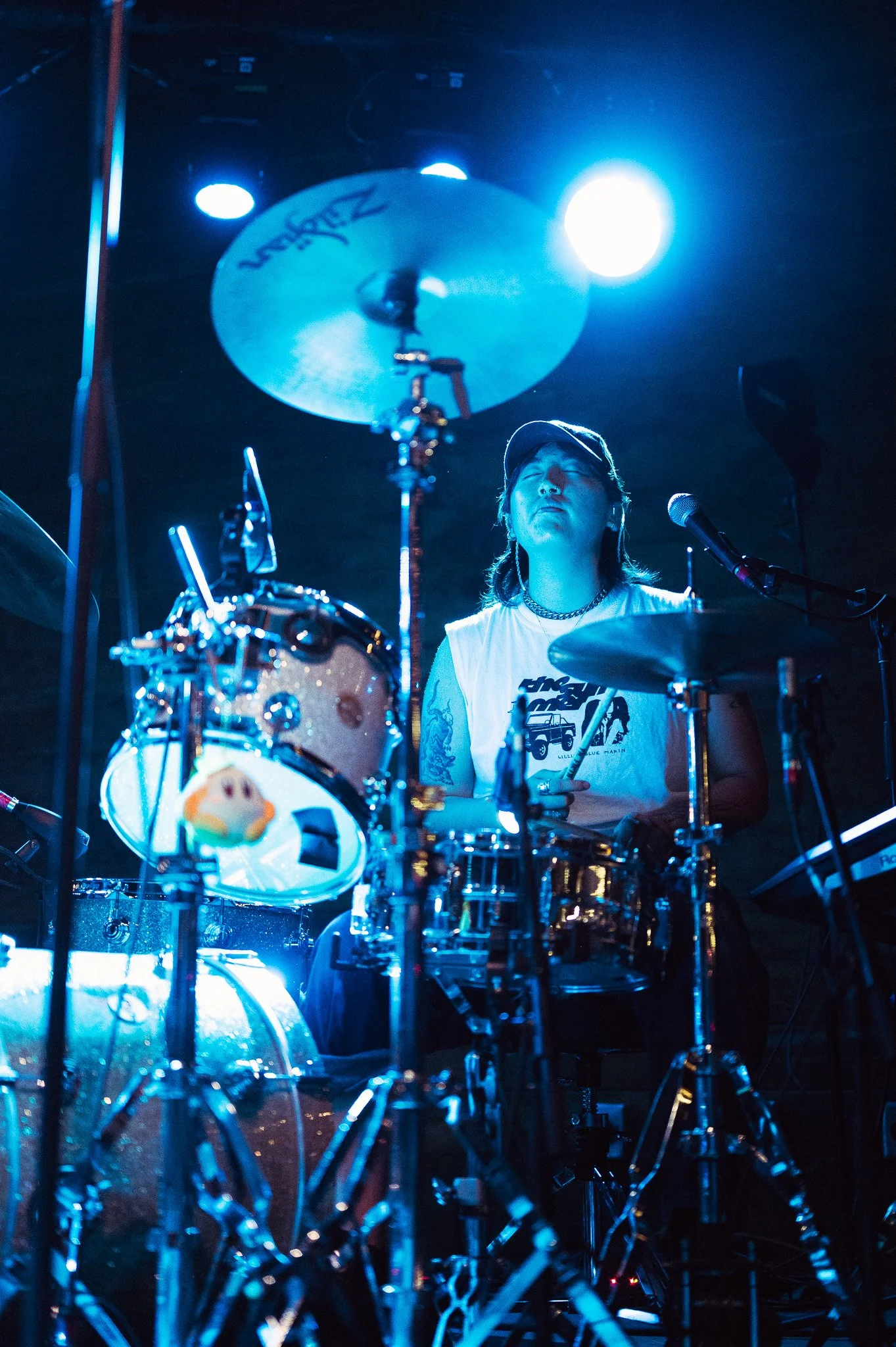  Drummer Vania Lee counts the band into “Treasure.” 