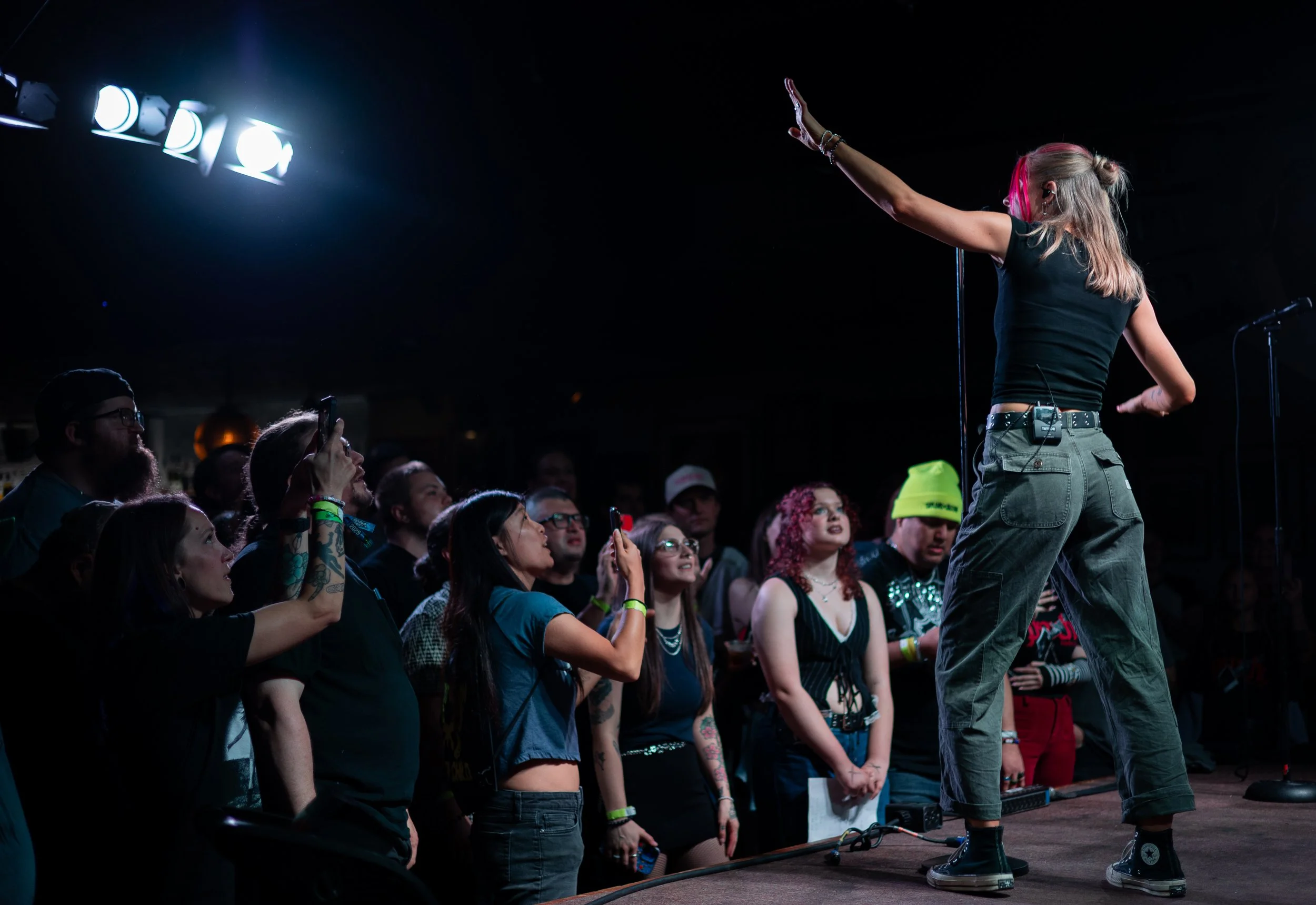  Taylor Acorn gets the crowd excited as she opens her set with the title track off her new album,  Poster Child.  