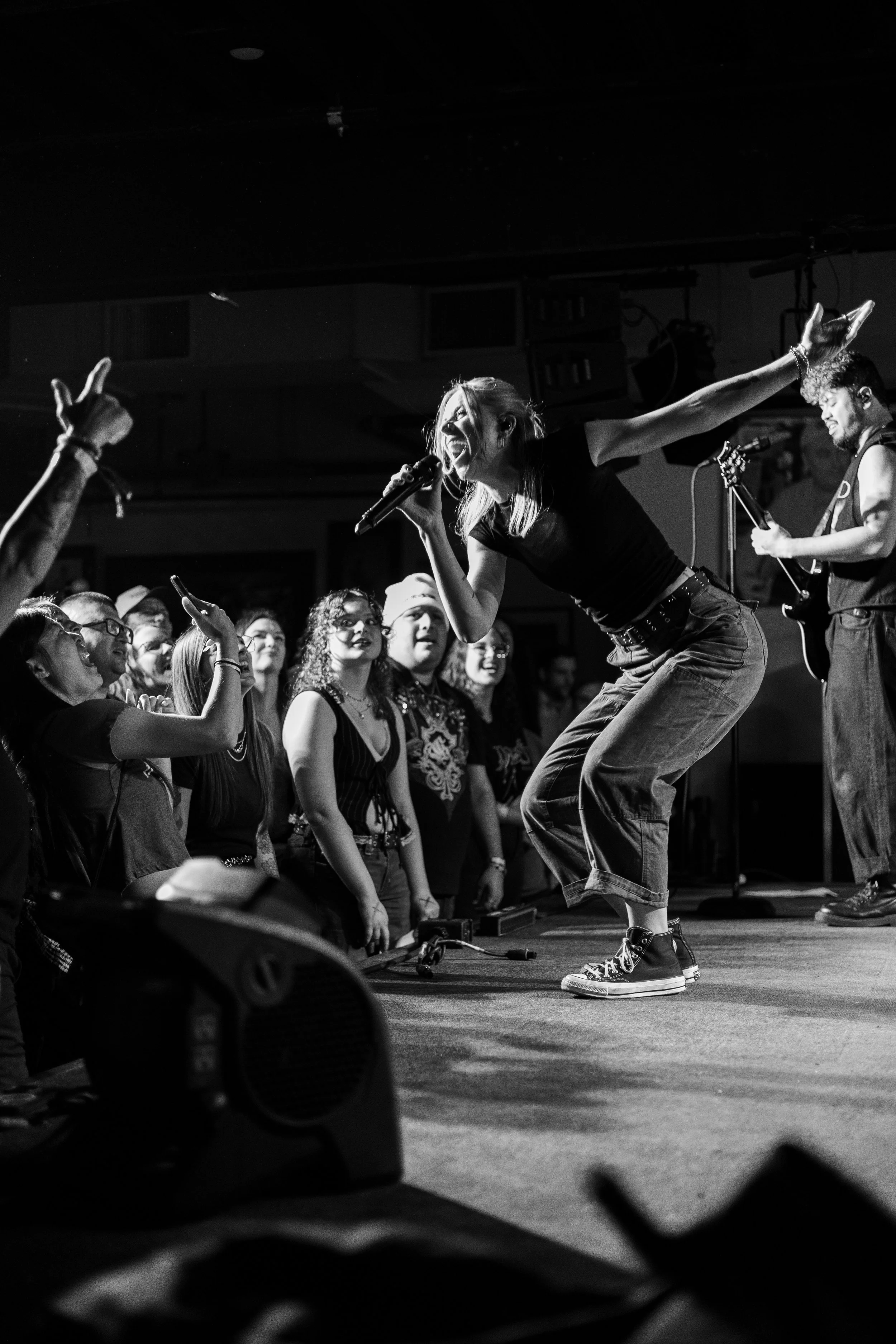  Taylor Acorn gets the crowd excited as she opens her set with the title track off her new album,  Poster Child.  