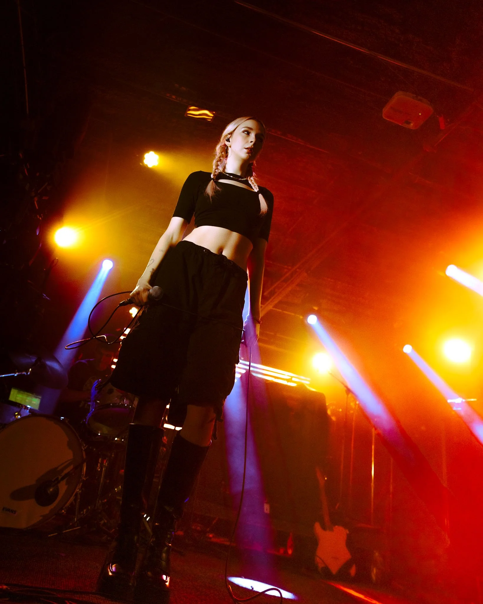  Lydia Night smiles as she looks into the crowd while performing songs from her debut album  Parody of Pleasure . 