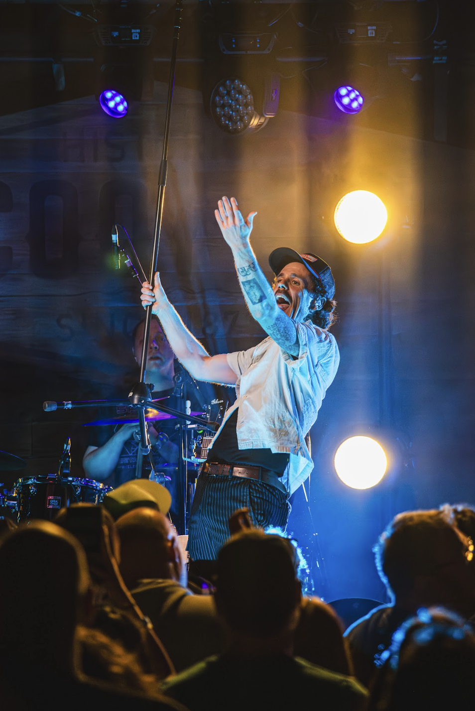  Lead singer Jimmy Chauveau belts out lyrics while singing “Young &amp; Wild” from The Strumbellas 2016 album  Hope . 