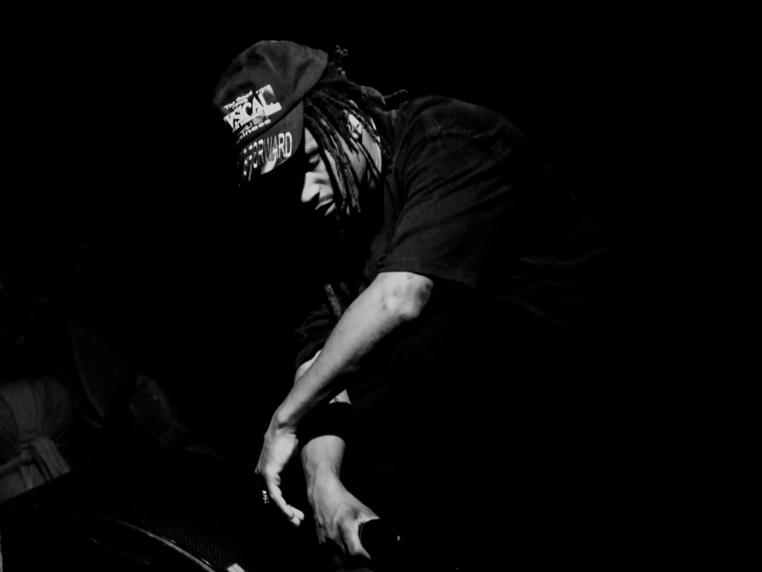  Ward pauses for a moment between tracks. 