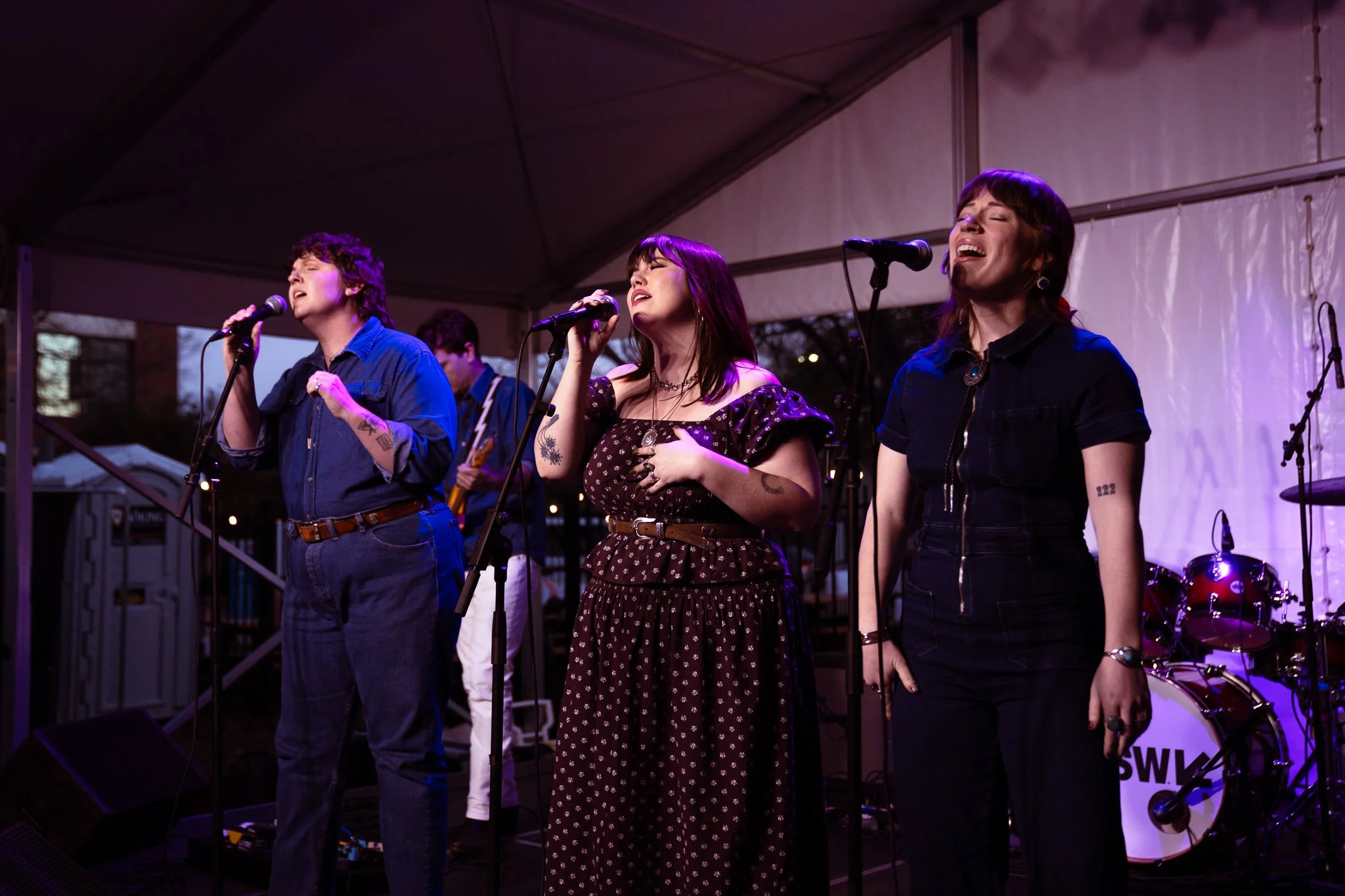  Next of Kin, an Austin-based alt-country trio, performs a stripped down set at SXSW’s “Made In Austin” showcase at Zilker Brewing Company. 