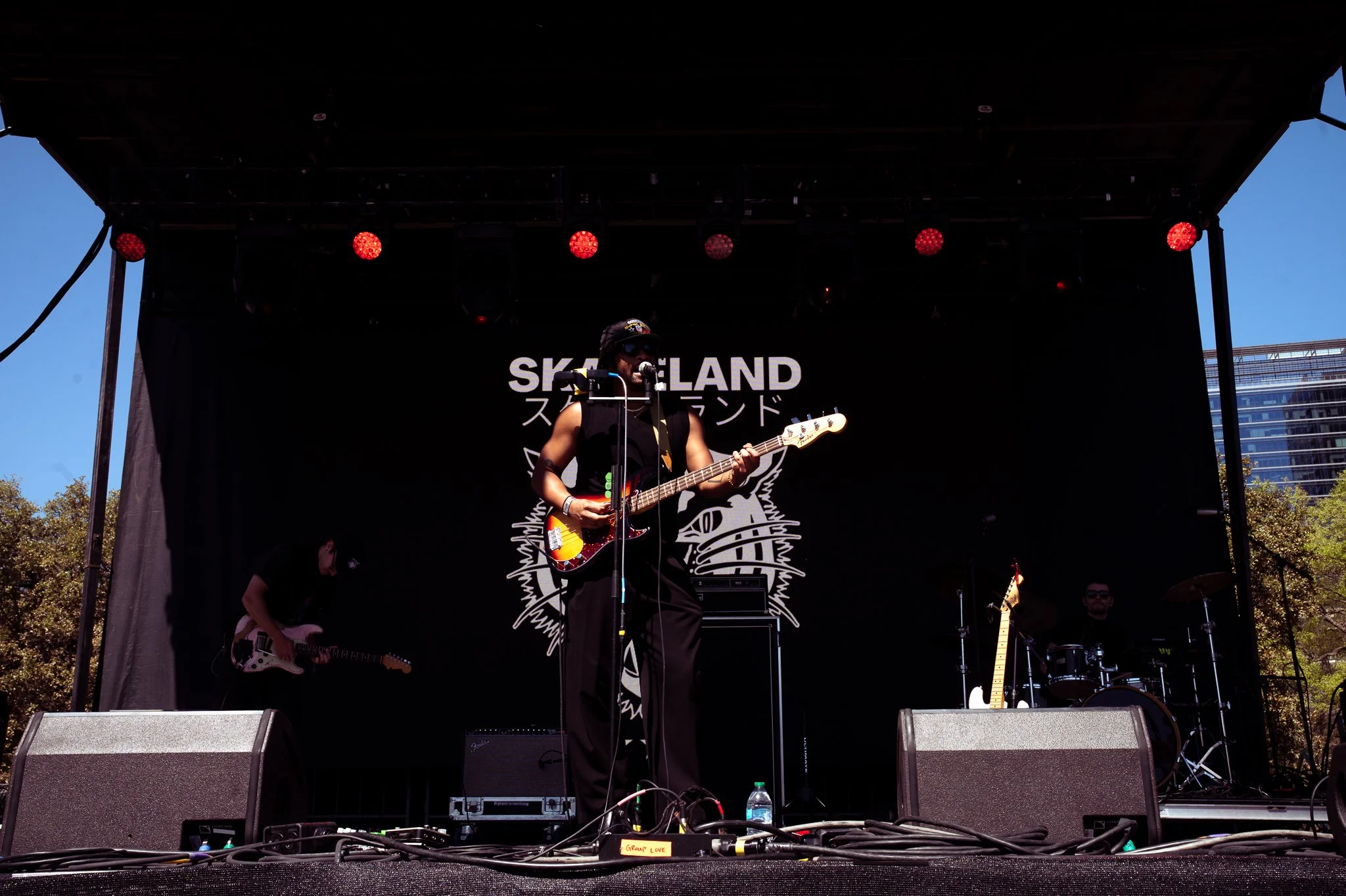  Austin-based indie artist Skateland begins his set at the Coca-Cola Sips &amp; Sounds Music Festival by singing songs from his recent album,  Heavenly Bodies . 