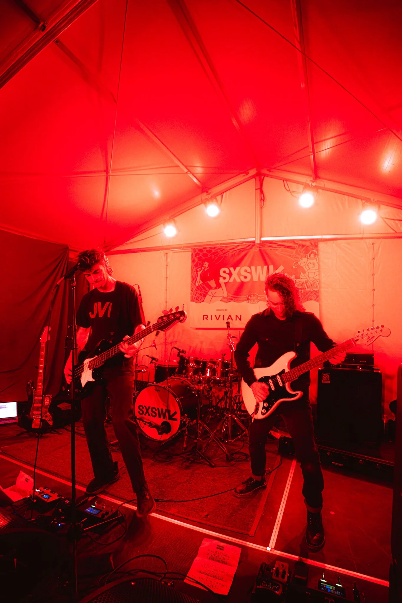  Stare Away rocks out under red lights at Seven Spirits’ official SXSW Showcase. 