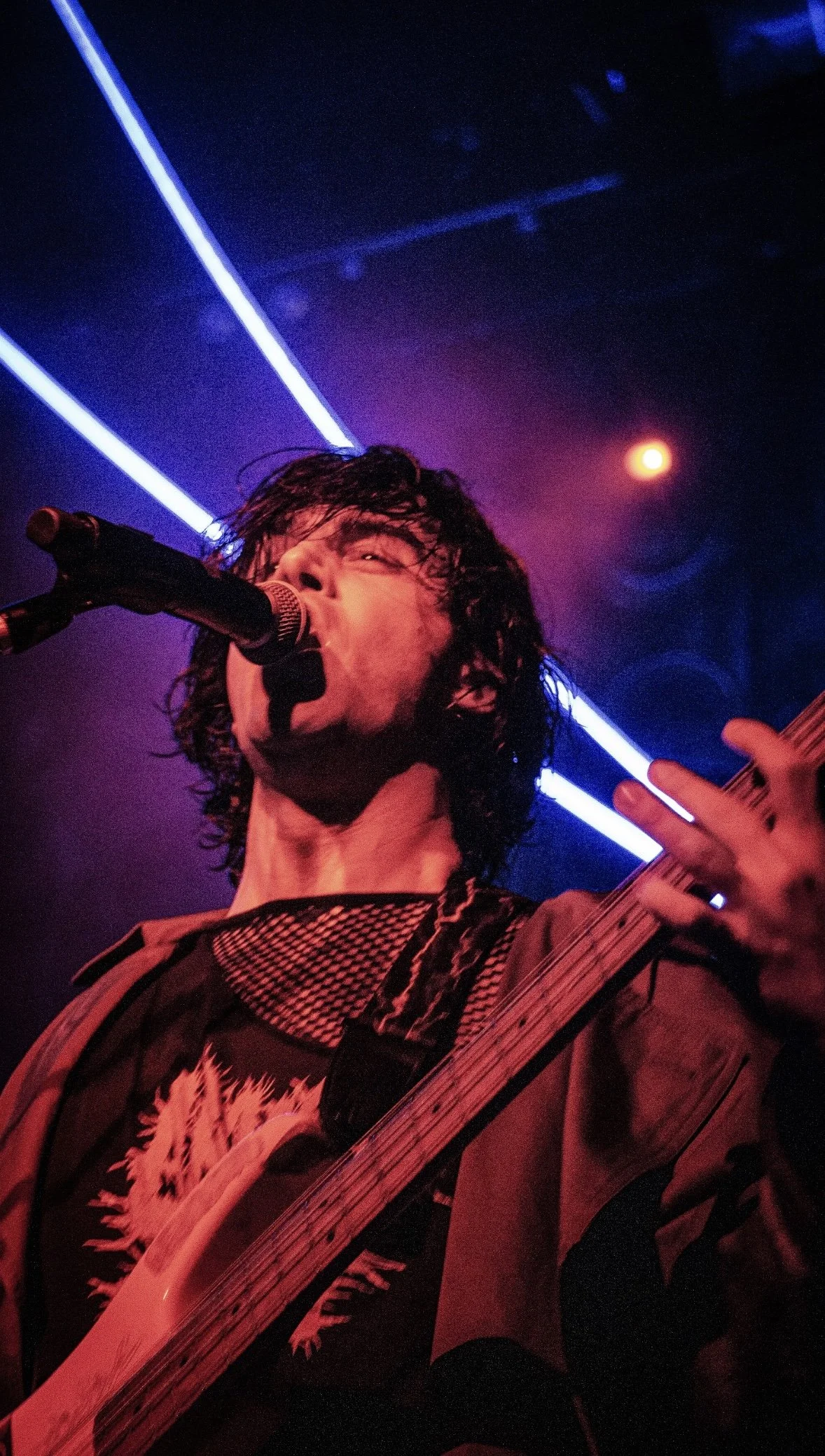  Lead singer of Machine Girl, Matt Stephenson, begins the set with their song “Out by 16 , dead on the scene” from  Wlfgrl , the album that put the band on the map. 