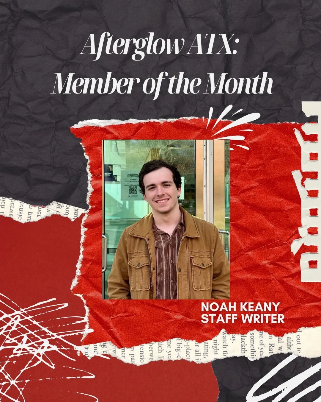 Introducing our member of the month @nkeany06 💫!! 

We sat down and talked to our talented staff writer Noah Keany and his journey with Afterglow ⭐️ 

Swipe to learn more 🤩