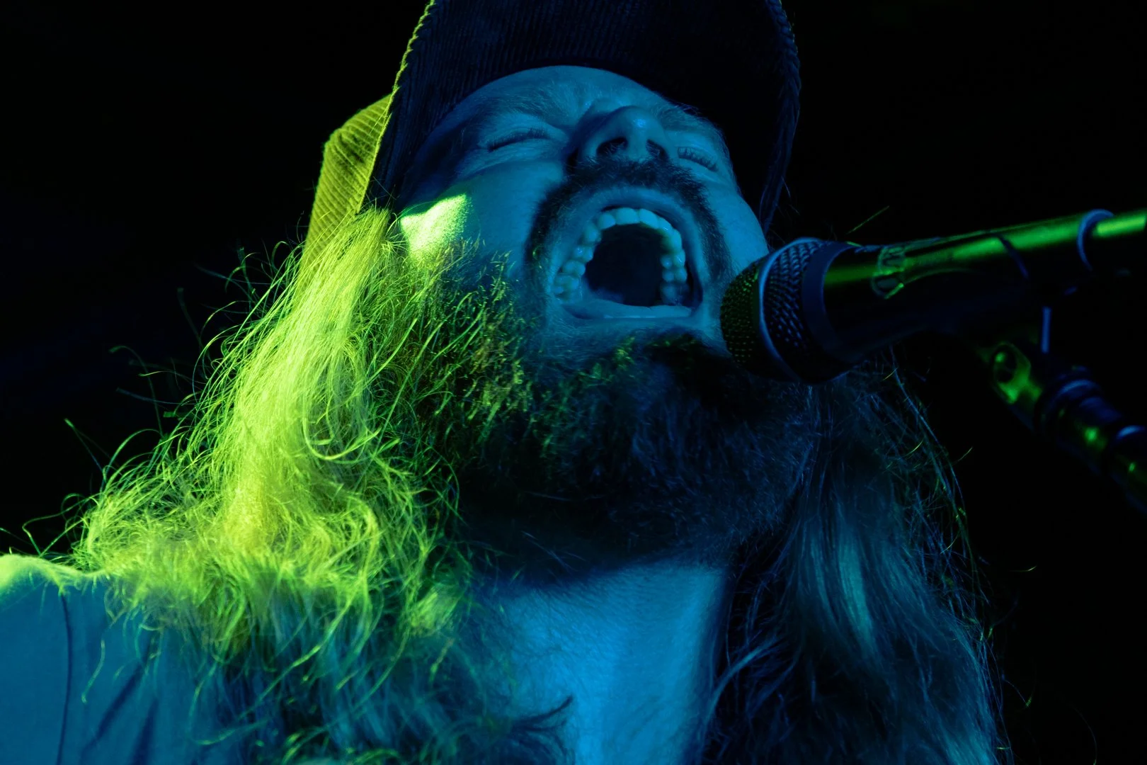  Country artist Mitchell Ferguson belts out the country song “Coyotes.” 