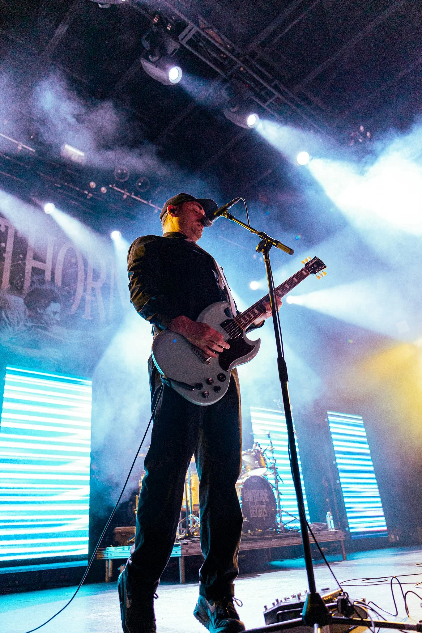  Lead guitarist Mark McMillon jams to the opening song “This Is Who We Are.” 