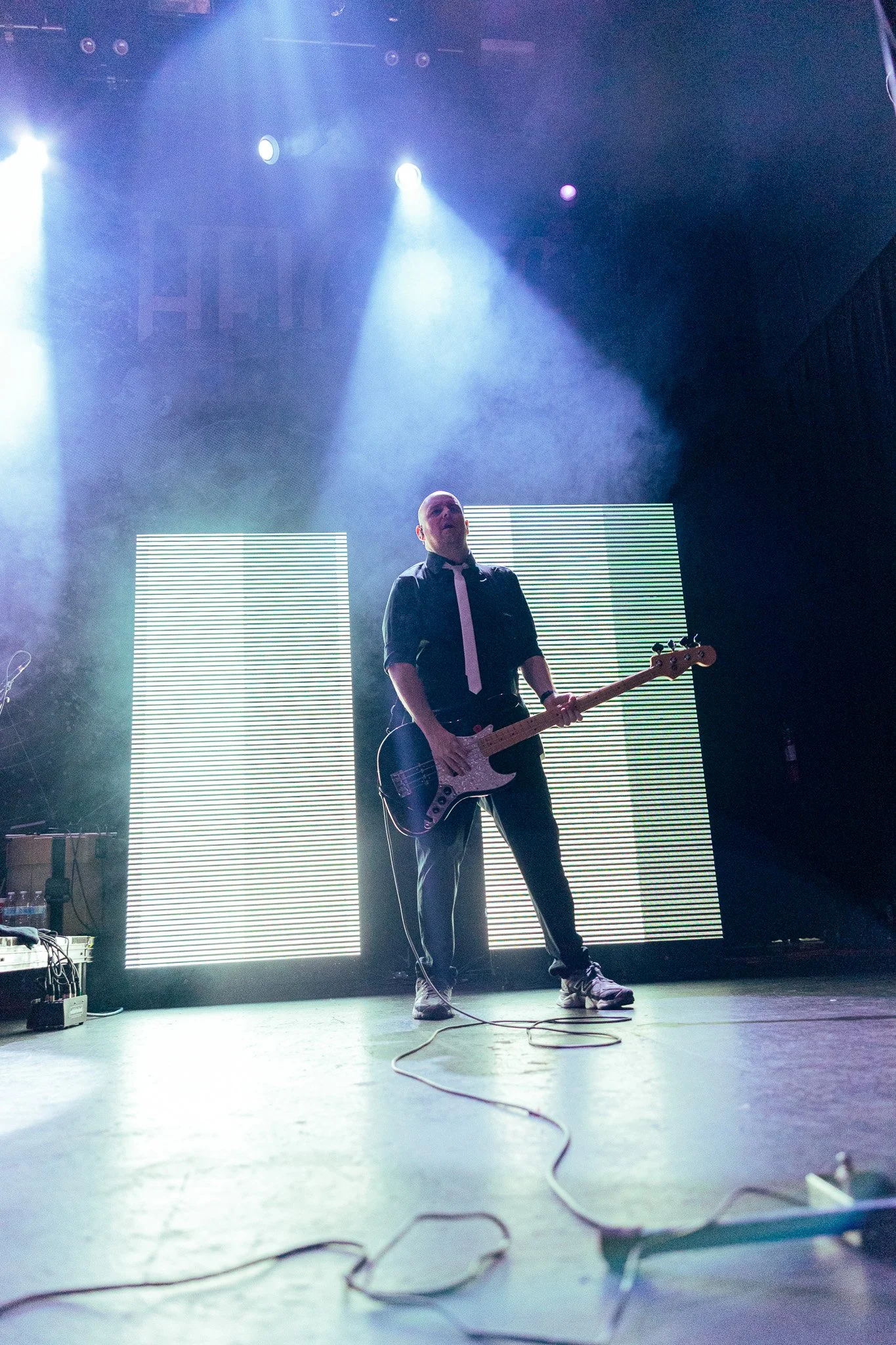  Bassist Matt Ridenour takes a pause and looks into the crowd as he performs every song from the band’s 2006 album  If Only You Were Lonely.  
