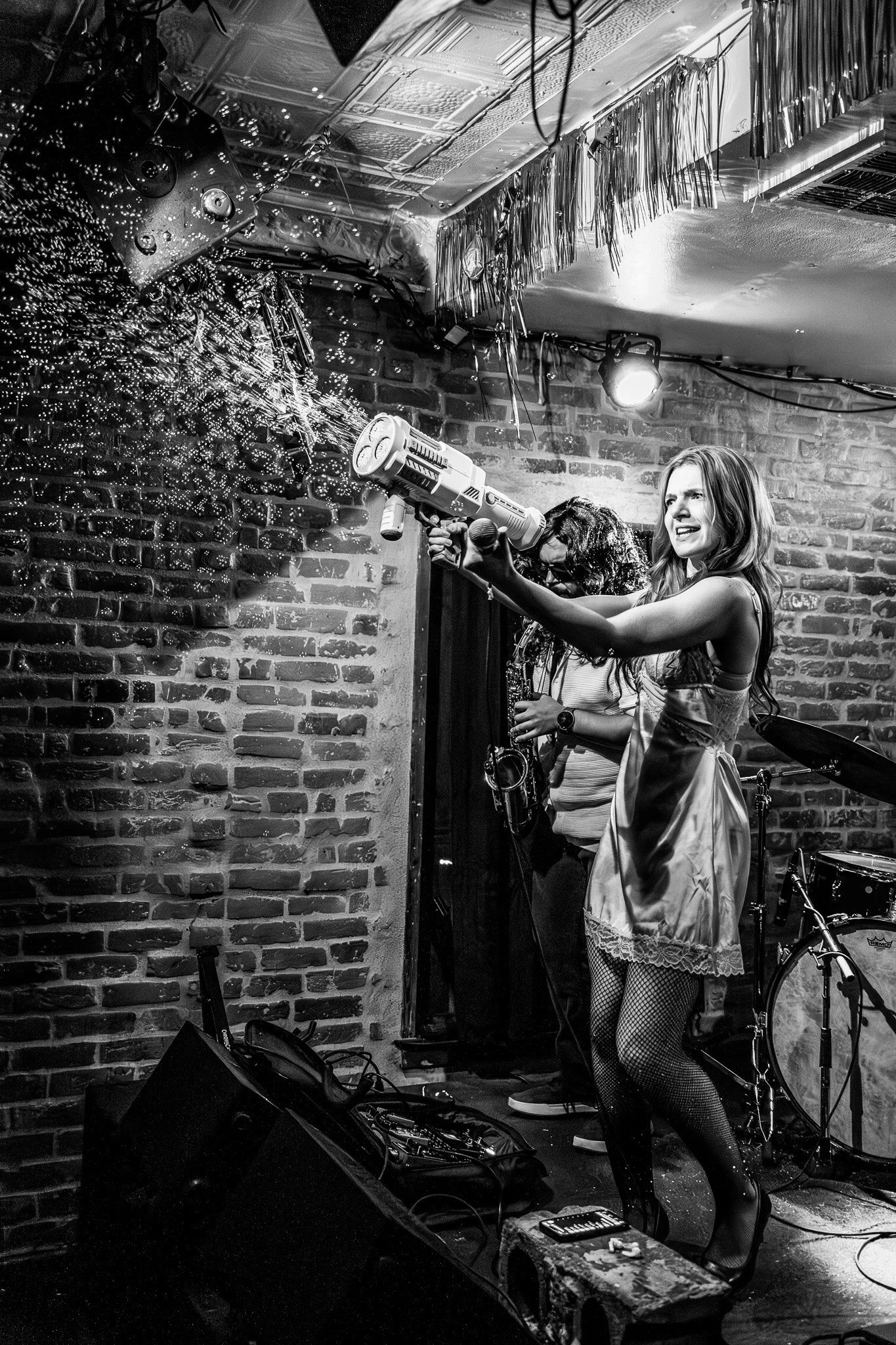  Lynndigo shoots bubbles into the crowd during the performance of her 2025 single “Ink.” 