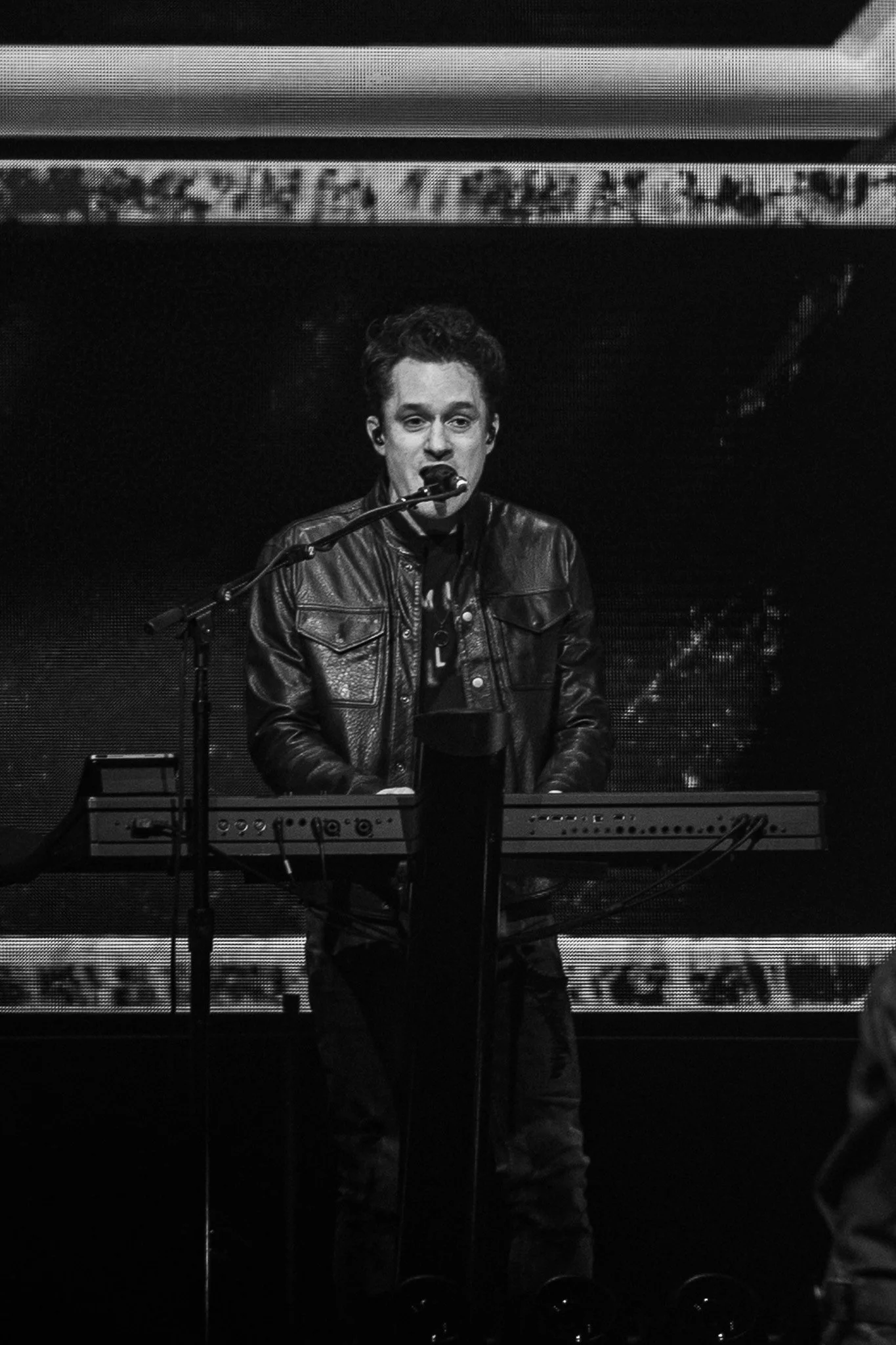  Composer Jason Derlatka plays the keyboard for Journey’s stop in Austin, Texas for its final tour. 