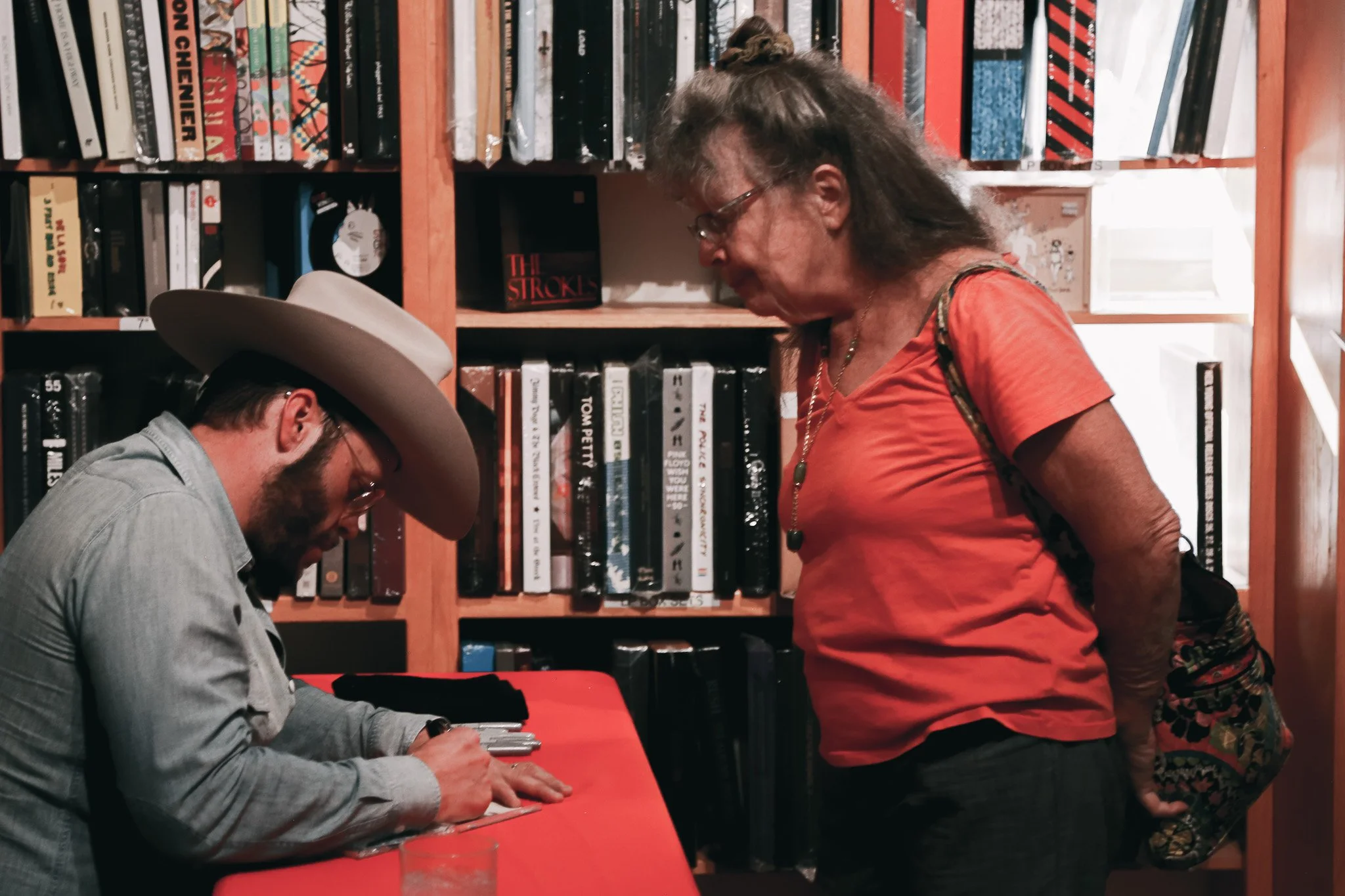  Crockett signs his newest record  Age of the Ram  for ecstatic fans. 