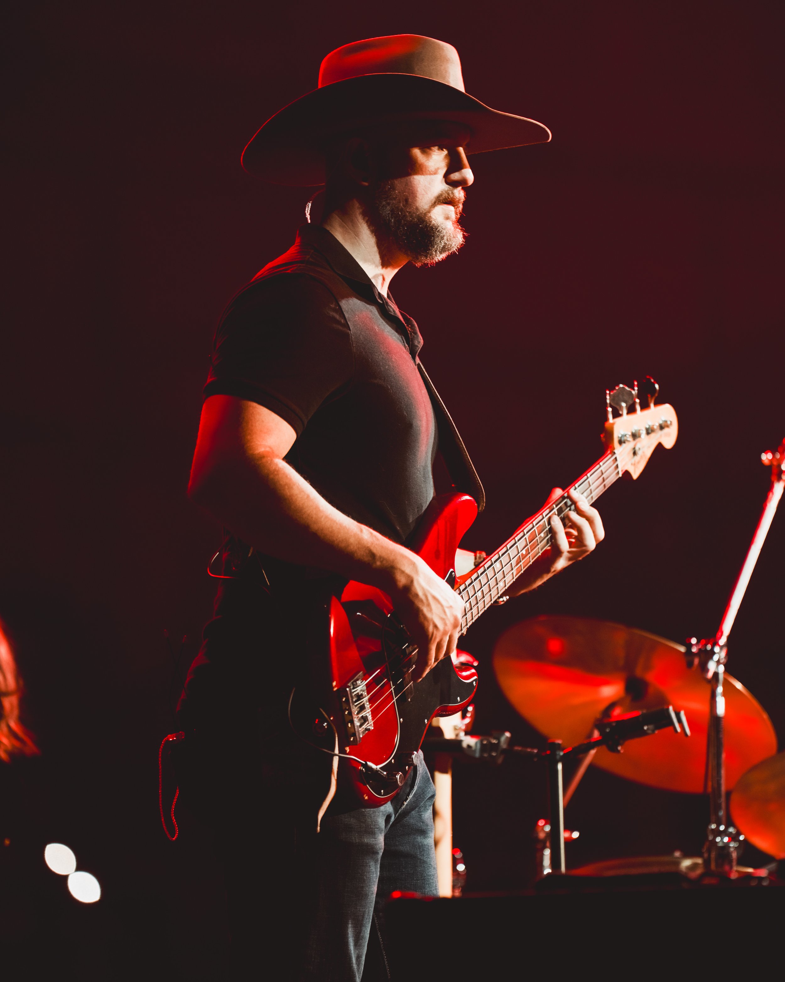  Bill Peters plays bass in support of Wyatt Flores. 