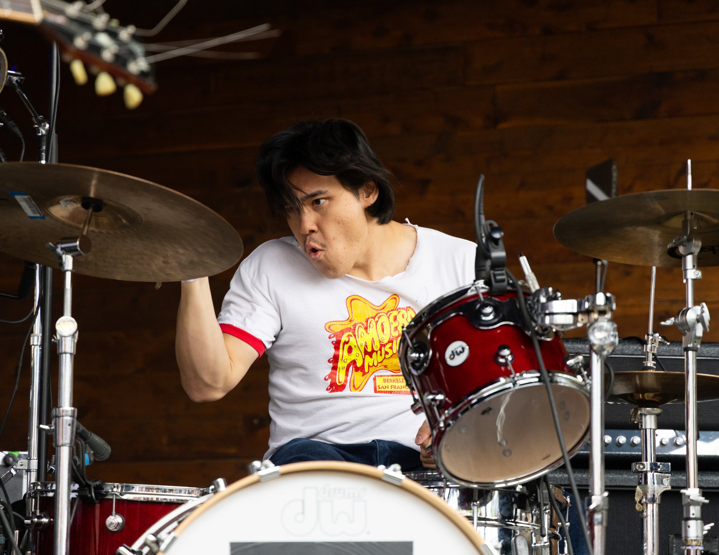  Telescreens drummer Oliver Graf sets the beat as the band begins to play. 