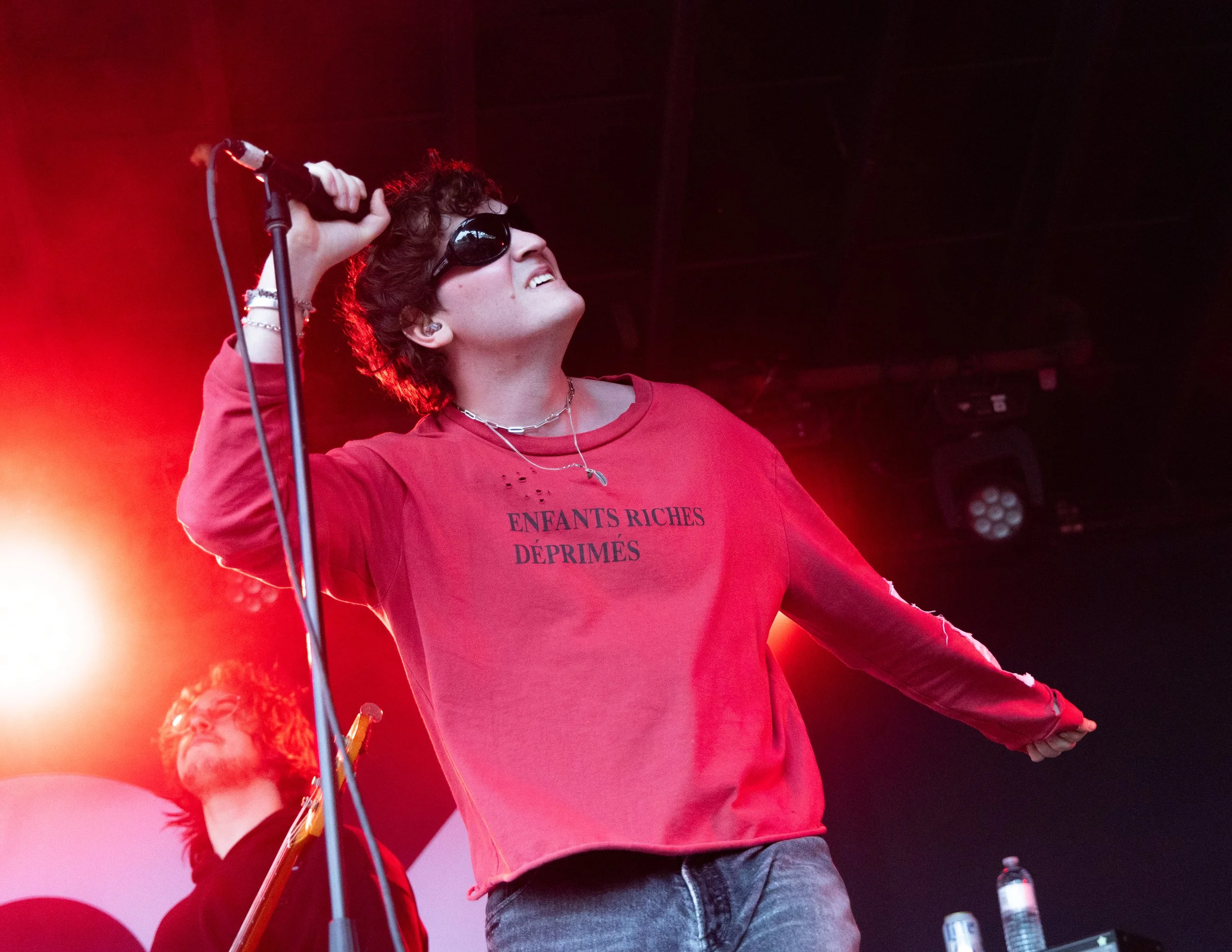  &nbsp;Ben Roter, lead vocalist for Quarters, dances as the band performs “Heaven Bound” from its rock album  Portraits . 