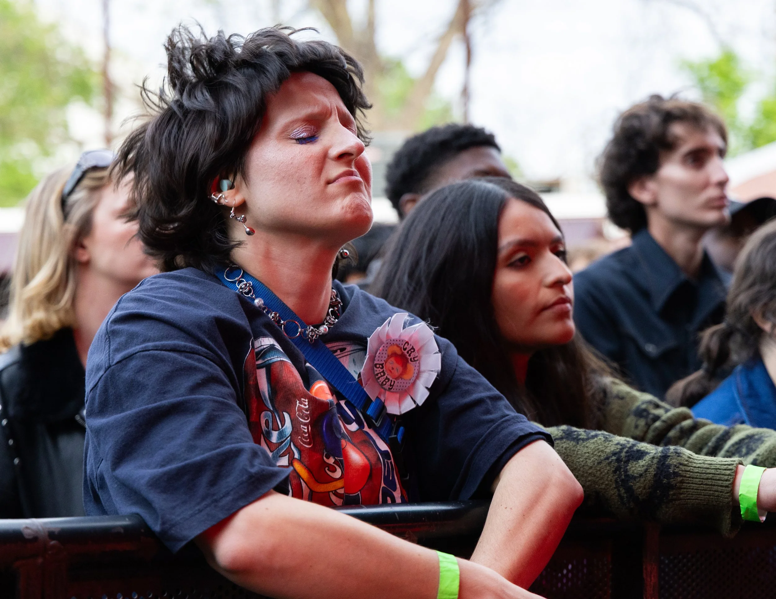  A fan headbangs to “SUPERSONIC” from Quarters’ latest album  I HOPE THIS ISN’T THE END OF THE WORLD .&nbsp; 