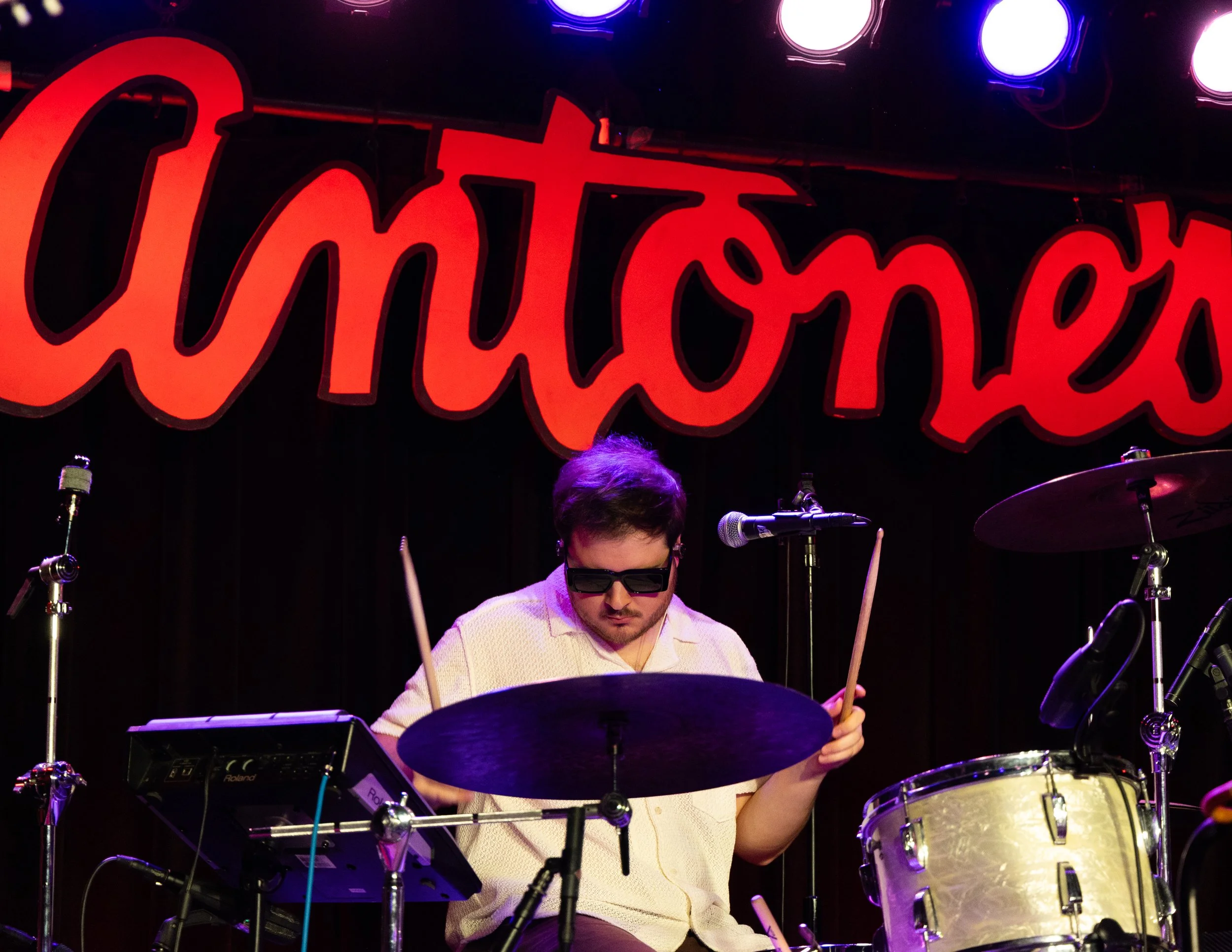  Drummer keeps the beat to “Speak to Me” from the album  Sexpop . 