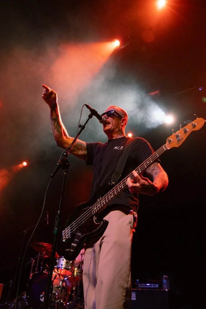  Collins points to the audience while he talks to them in the middle of “Open Road Song.” 