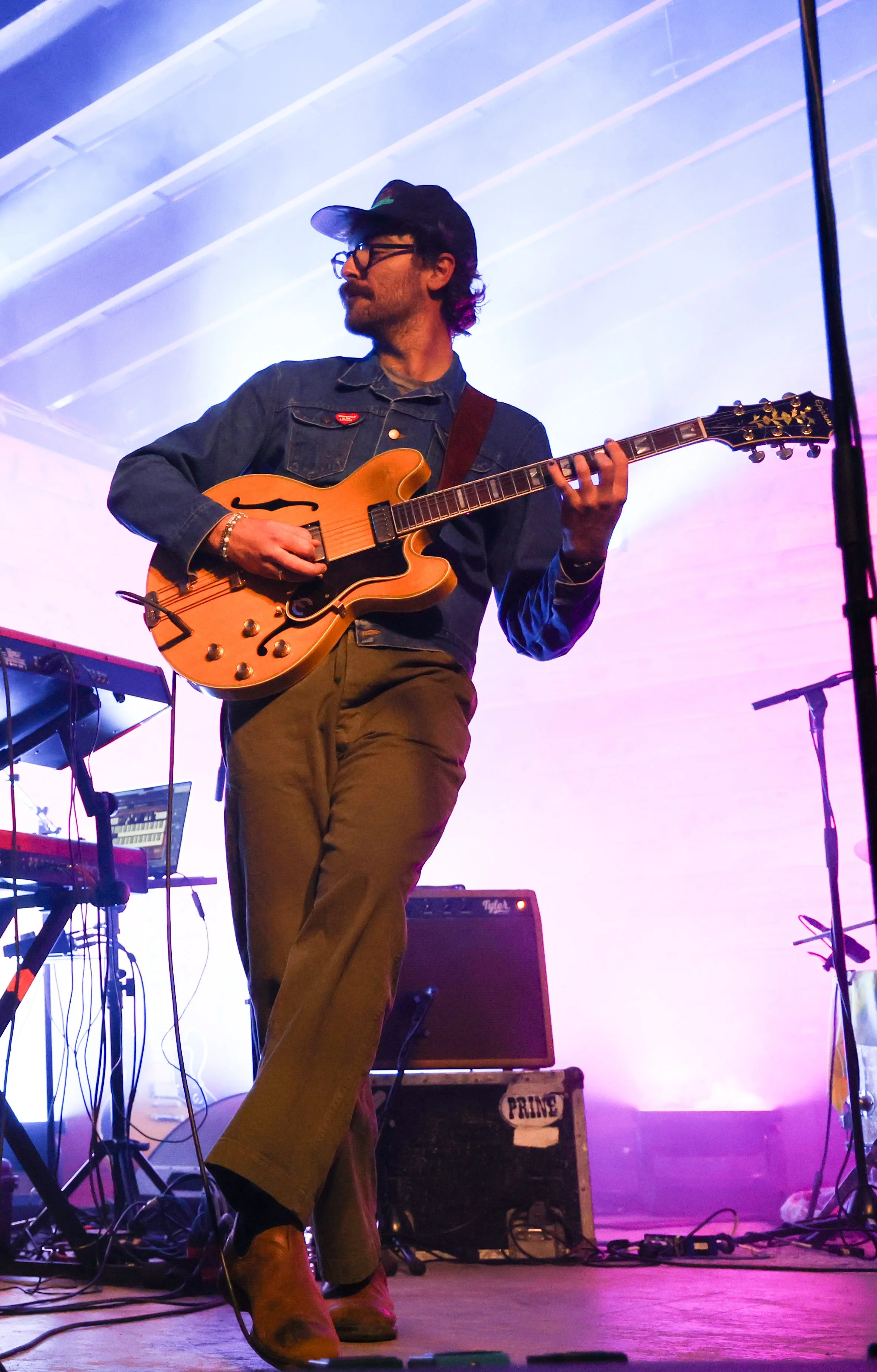  Settine dances as he performs “Off the Lawn” from the band’s album  First Place . 