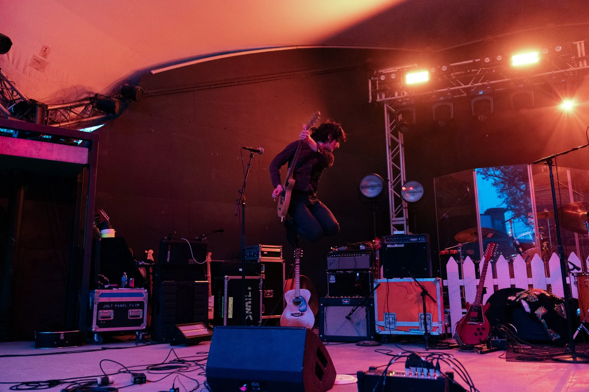  Slater attempts flight during his opening set for Snail Mail. 