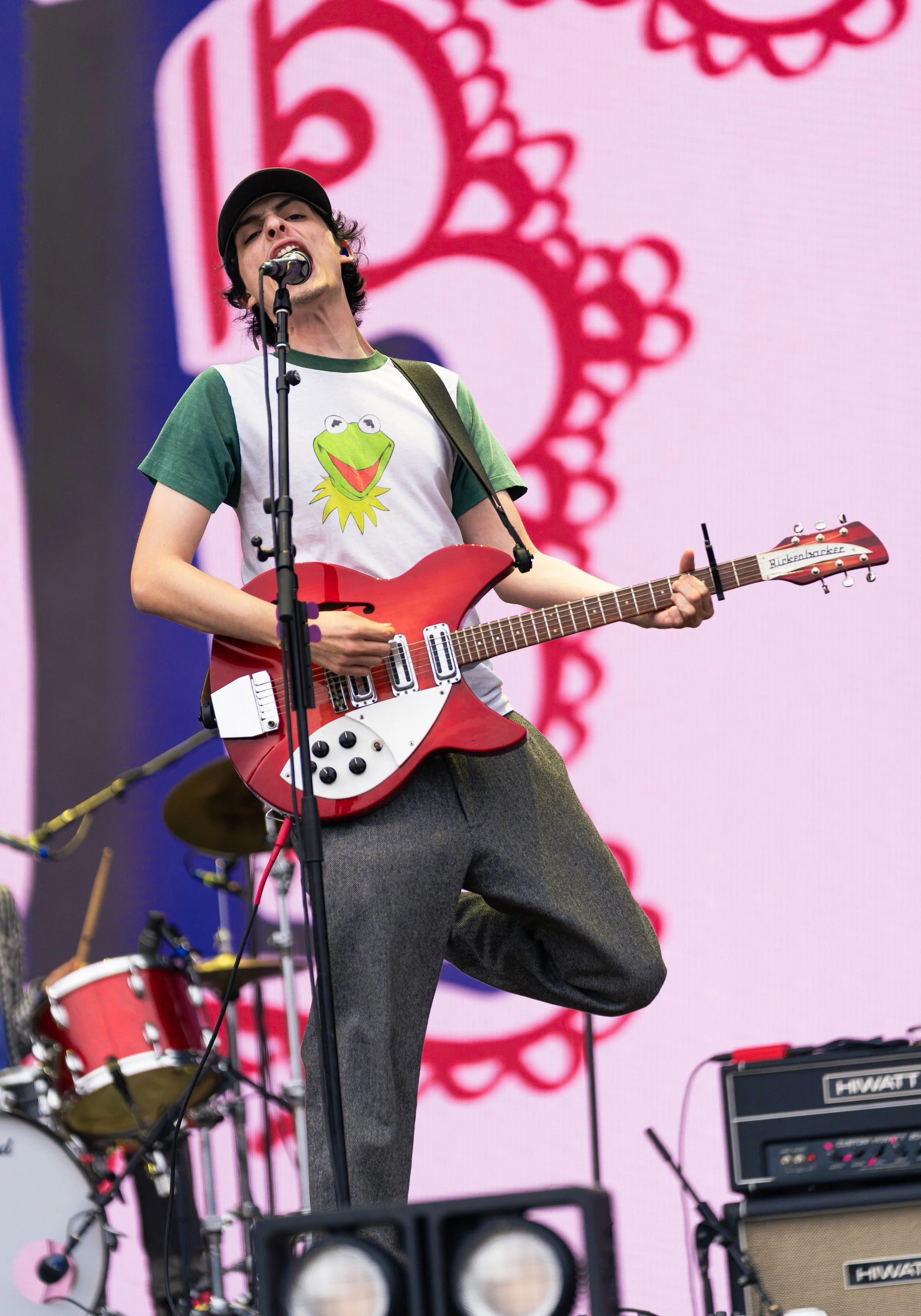  Canadian actor and singer Finn Wolfhard rocks out on the guitar as he performs “I'll Let You Finish” from his latest album  Fire From The Hip . 
