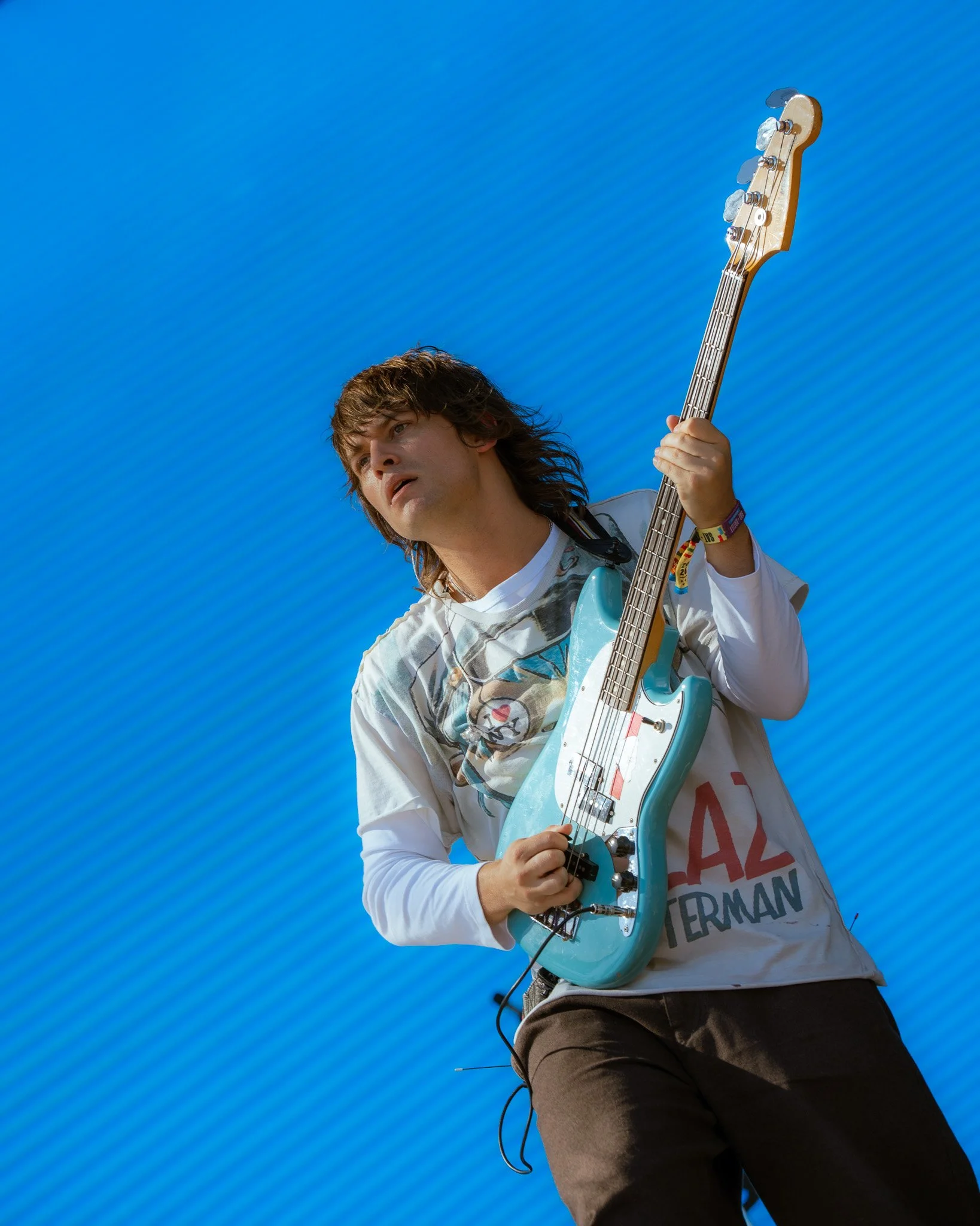  Pierre Beasley of Balu Brigada plays the beginning riffs to “Sideways.” 