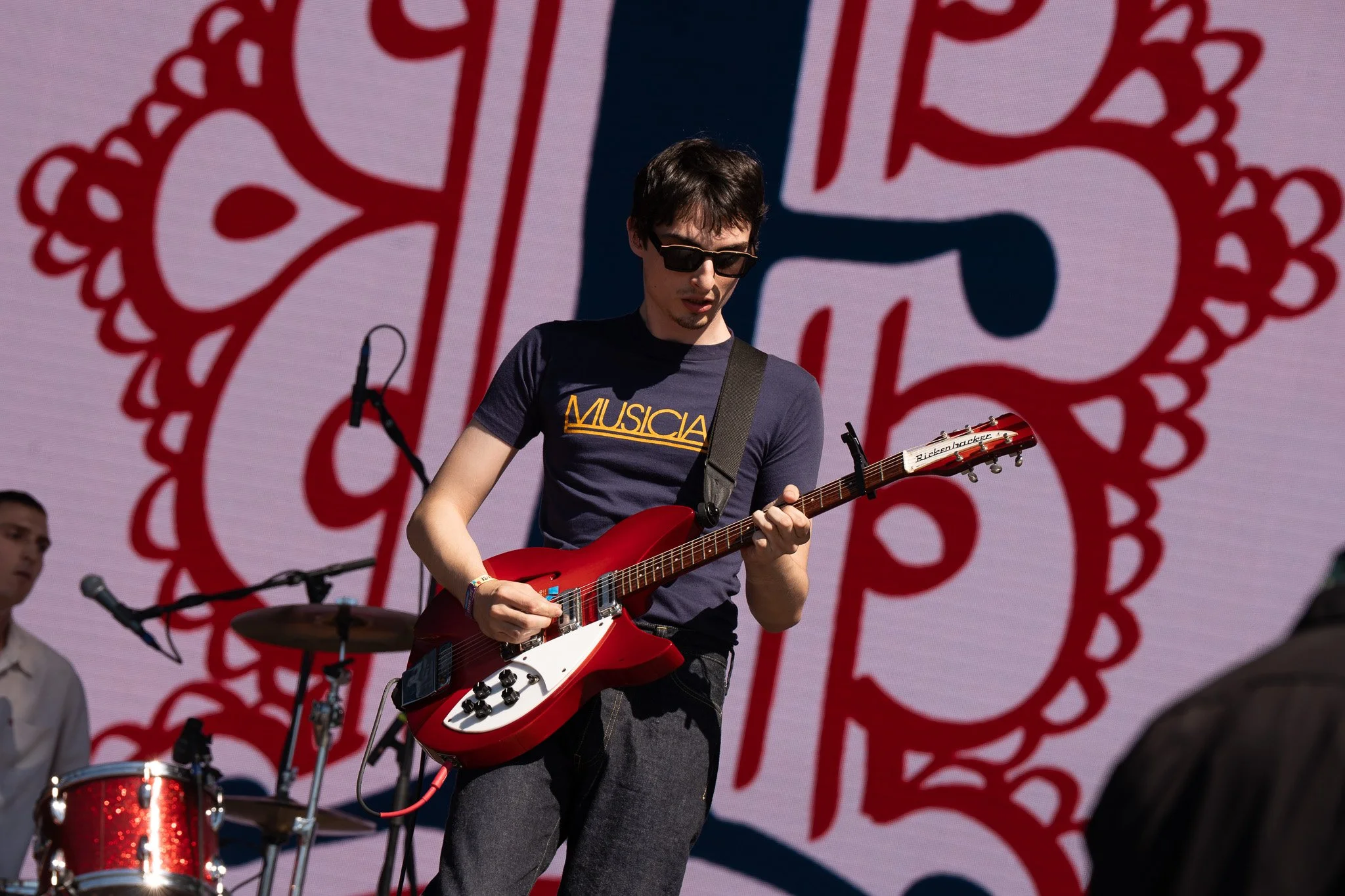  Actor and singer Finn Wolfhard begins his set by playing “Nice to Meet You Again” off his 2026 album  Fire From The Hip . 