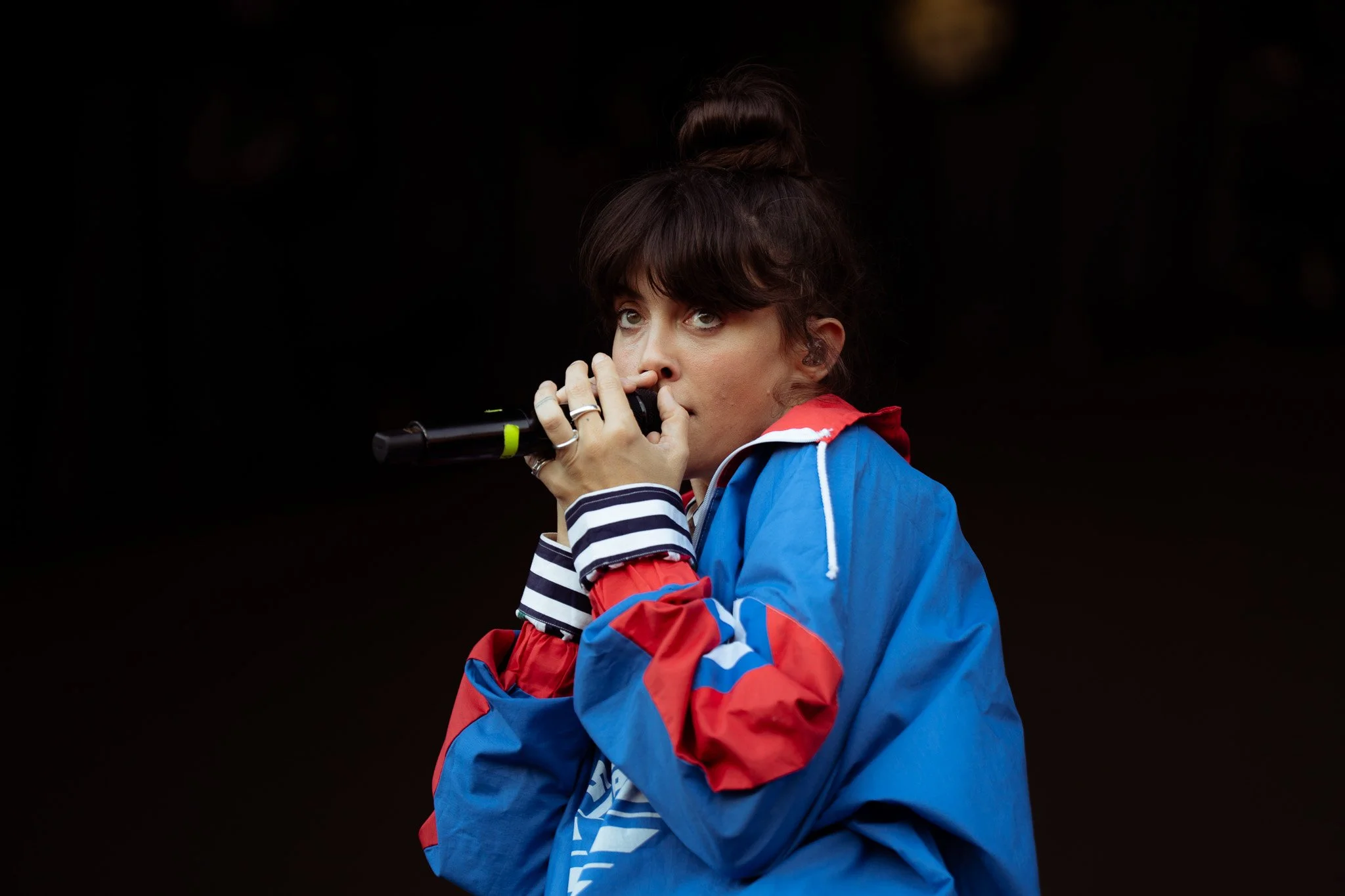  Electropop artist Noga Erez opens her set with “Duck Season,” an unreleased track off her upcoming album. 