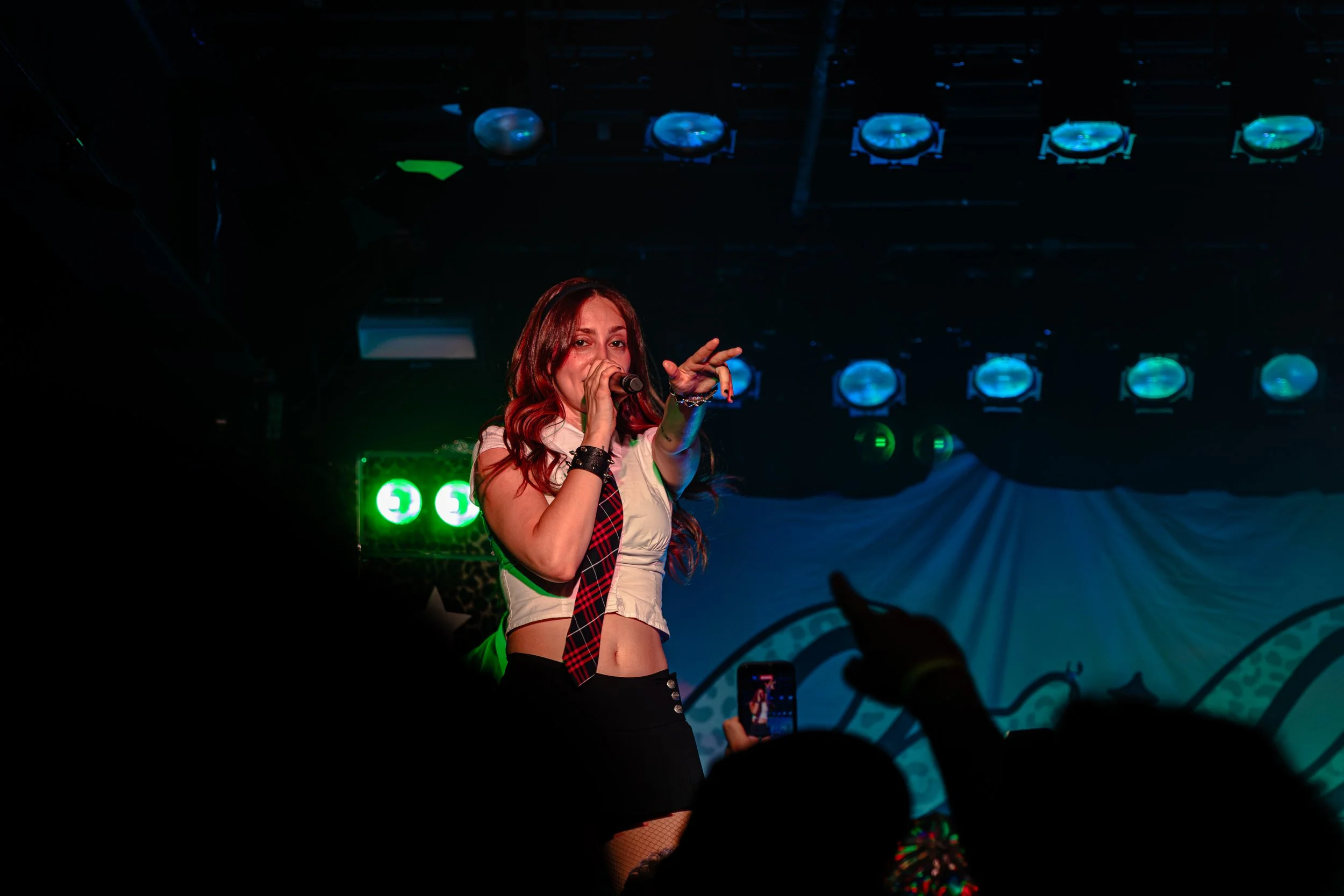  Mandel points to crowd during “u turn me on (but you give me depression).” 