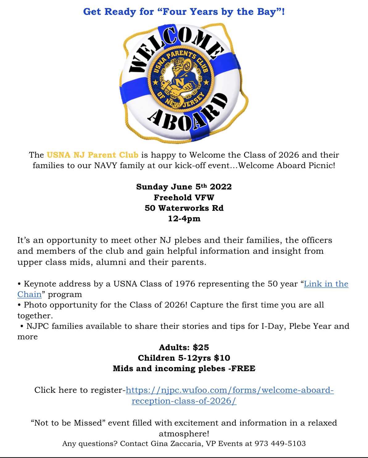 Aboard Reception for USNA Class of 2026 — USNA New Jersey