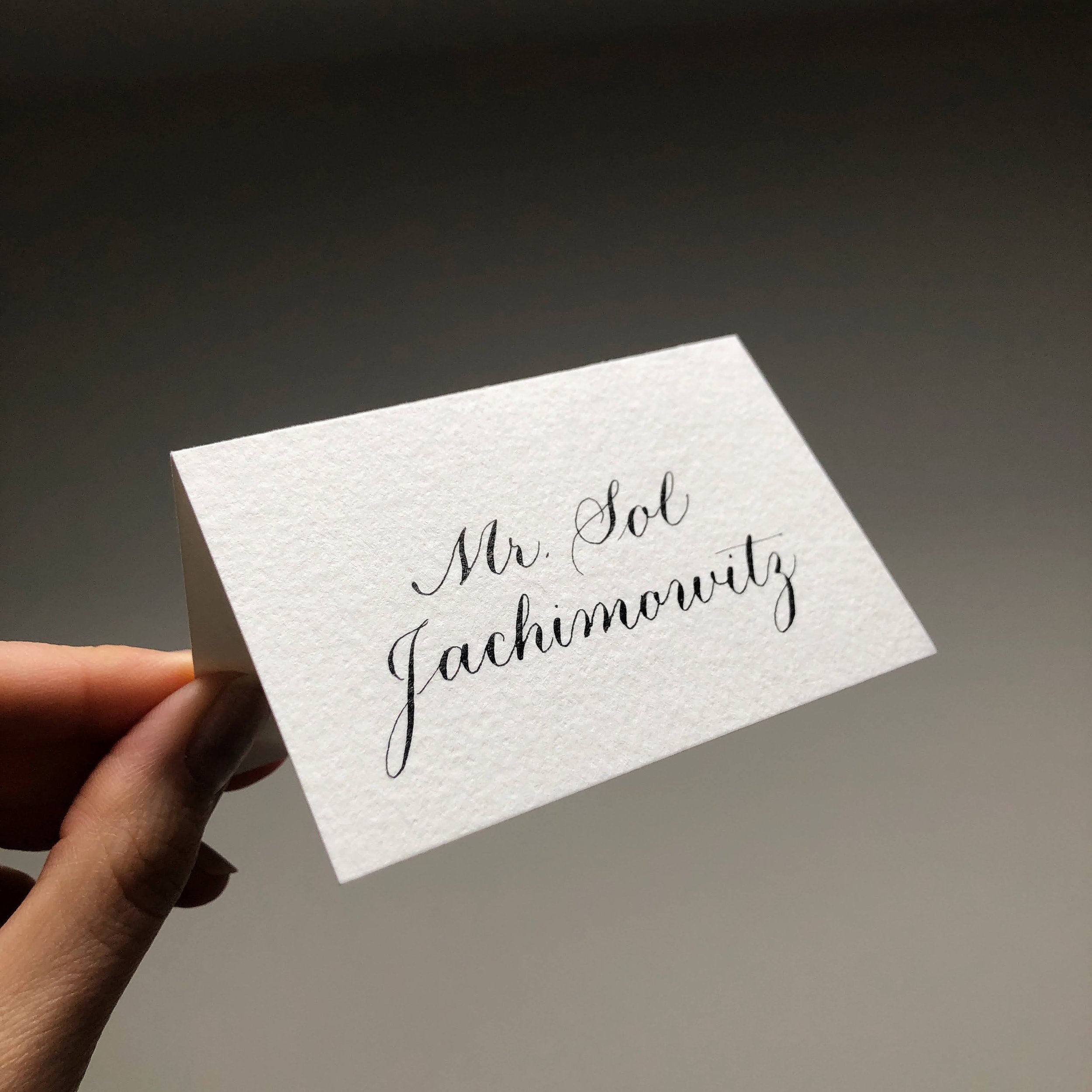 Handwritten Place Cards for Private Event