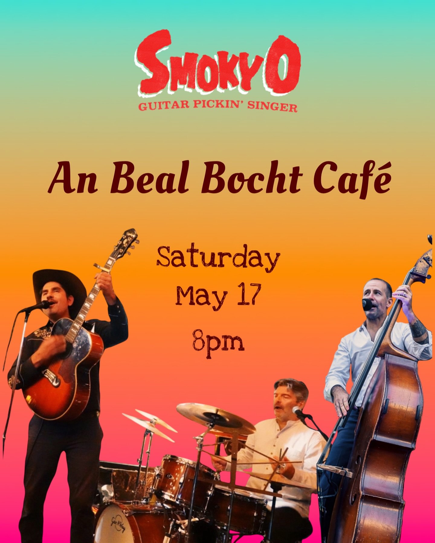 Tonight! Smoky O Trio tears up the stage @anbealbochtbx in Riverdale!
8 PM to 10:30 PM
Saturday 5/17
An Beal Bocht Café
445 West 238th Street
(Graystone Ave.), Bronx, NY
Trio
Drums @dannyokeefe_
Vocals / guitar @smoky.ooo
Bass