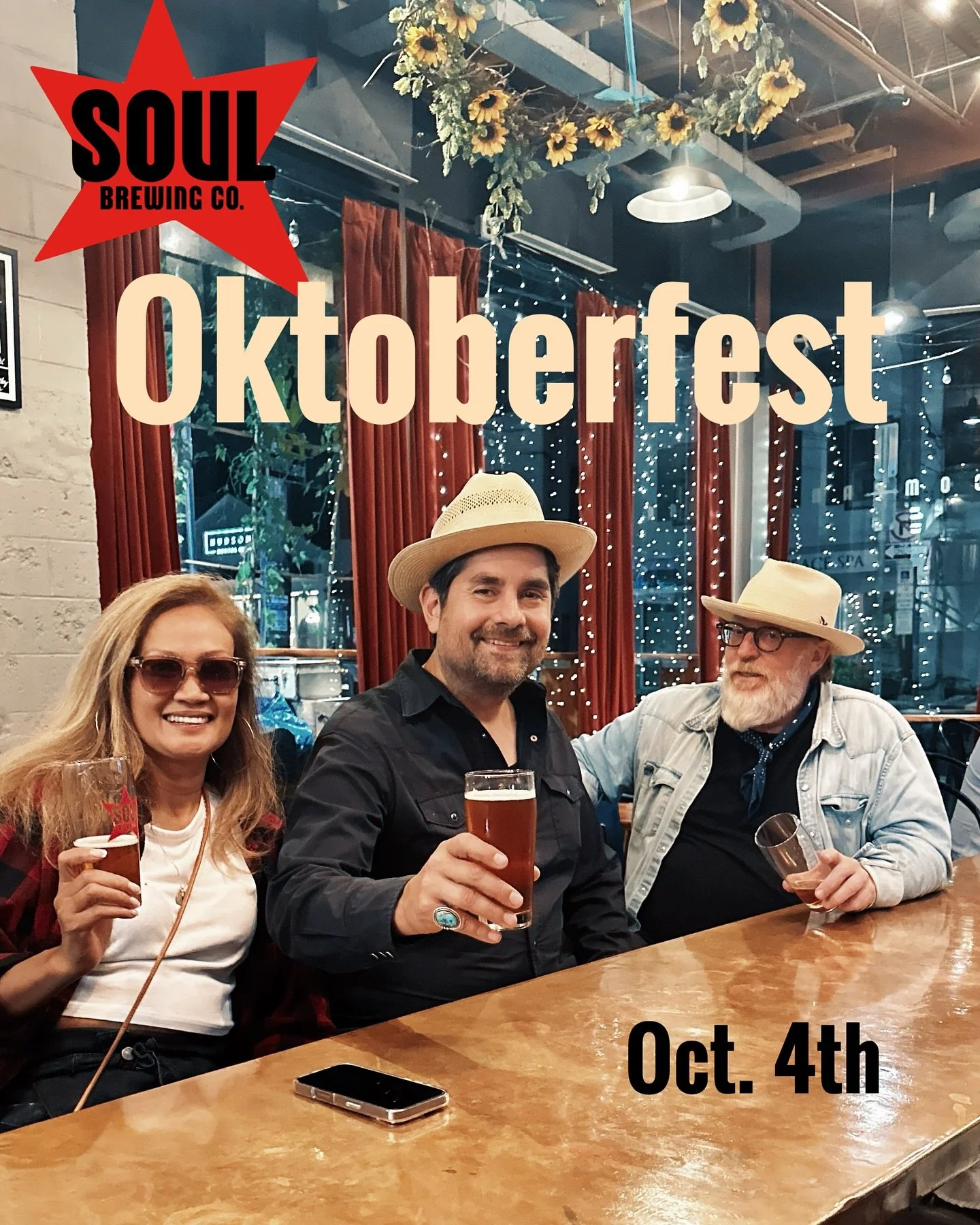 Mark your calendars! Oktoberfest at Soul Brewing Sat. Oct. 4th ALL DAY! Smoky O Trio performs 4pm - 7pm
Serving German style beer, delicious food. Be festive, wear your dirndl or lederhosen. Prost!
--
Pictured here @fe_cia.may & @pauljgiannini
?