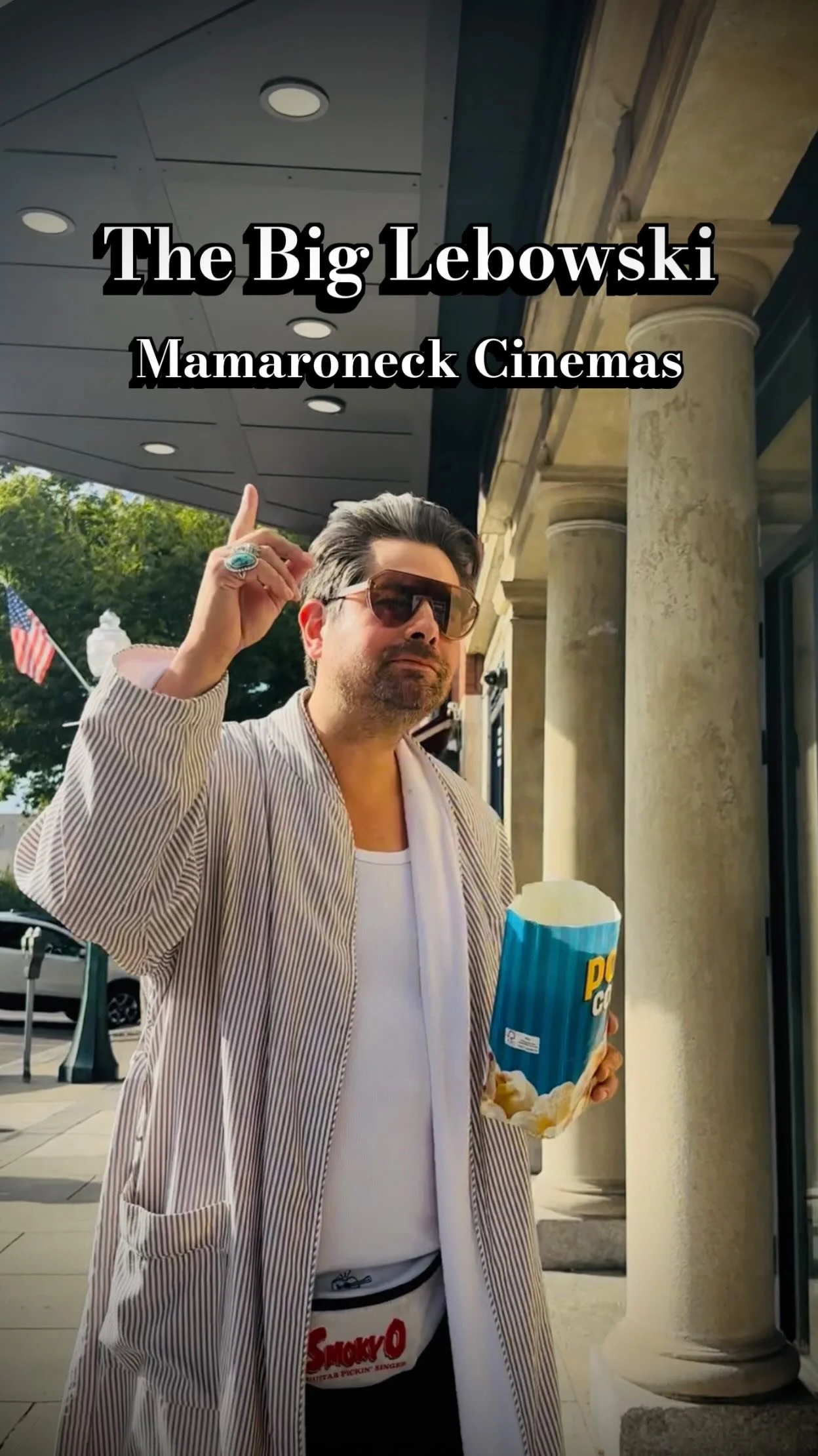 This Tuesday, watch the Big Lebowski on the big screen. PLUS Smoky O plays a preshow performance. Wear your favorite robe and or dress as 'The Dude' Prizes and more! Tickets available Link In bio on my page or visit the Mamaroneck Cinemas @mamaroneck