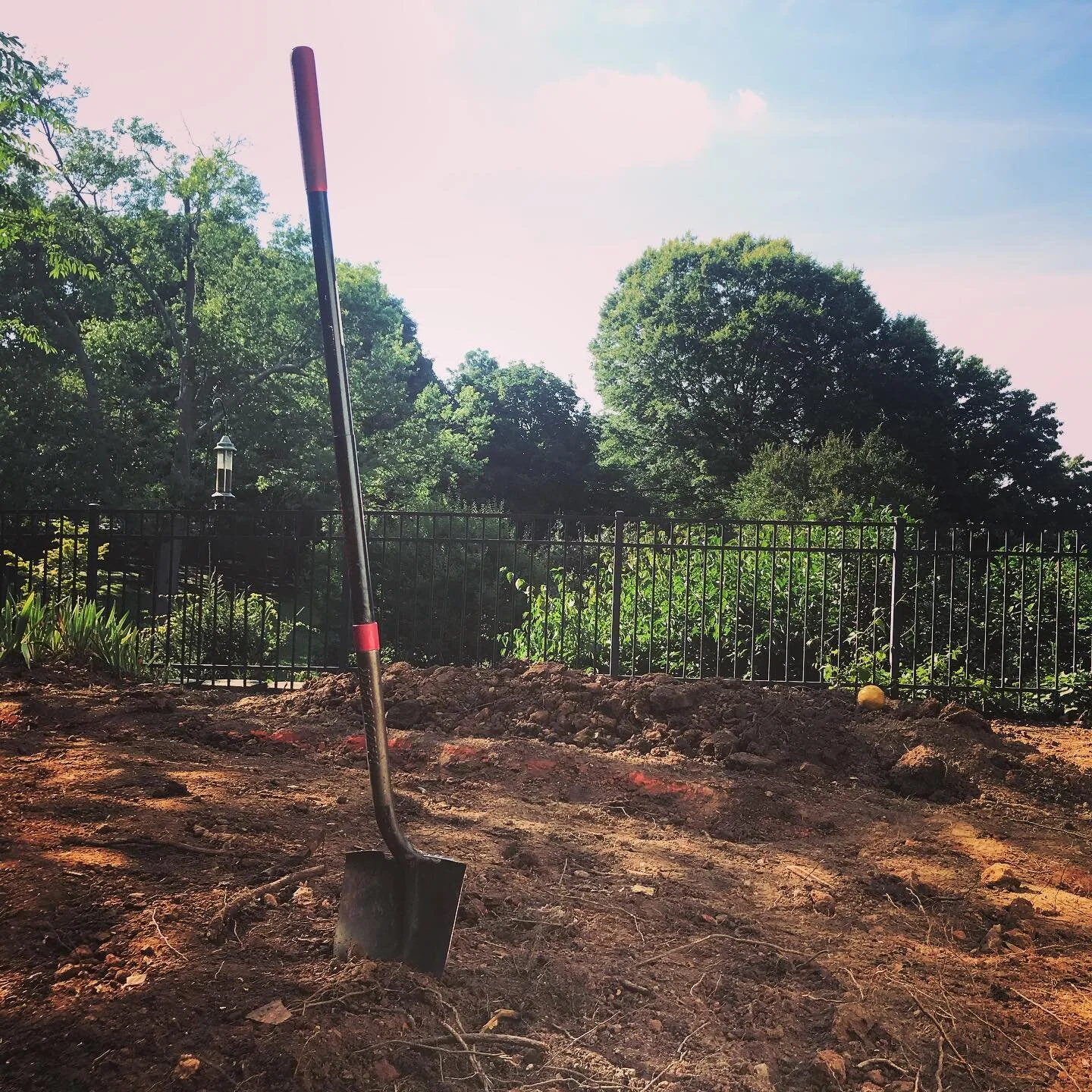 Breaking ground #newproject #landscape #shovel #movedirt #monfrère