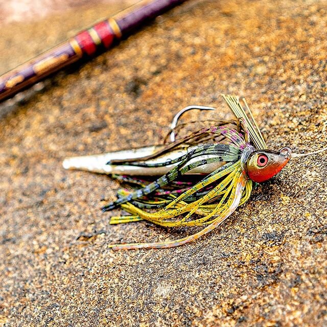 This nifty little bugger from @bassproshops has been doing good work paired with a @strikekinglurecompany Swim-N-Shiner. (Notice the tail got bit off?) Looks good on my rock too. 
Pretty cool considering this is a completely new presentation for me. 