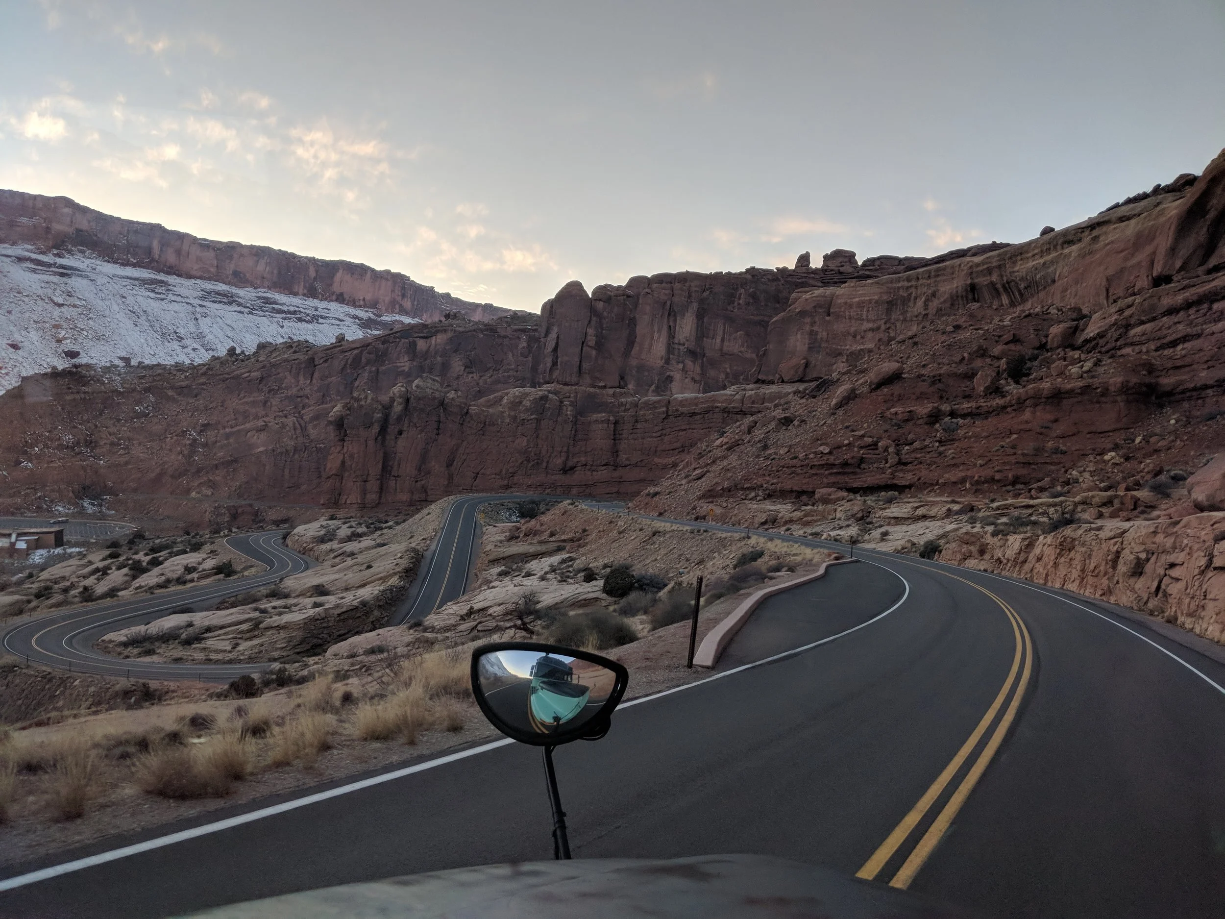 View leaving Arches National Park, Utah.
