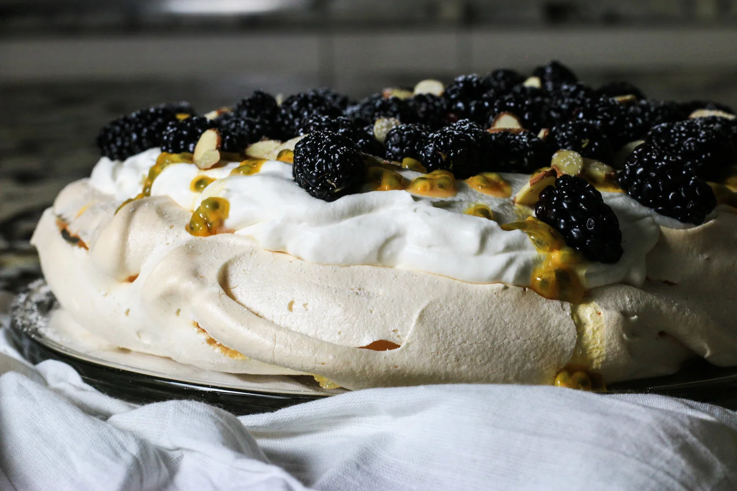 Blackberry Passion Fruit Pavlova