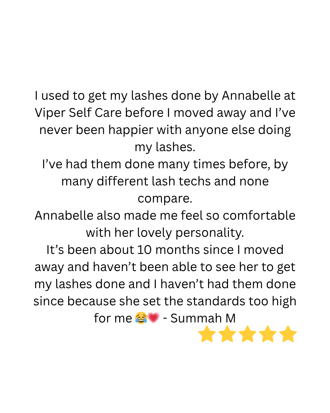 9 years later and I still wouldn’t let anyone else near my eyebrows (not even an exaggeration, I’ve moved cities twice and i’m still committed to Annabelle). Her space just feels good. It’s less o.png