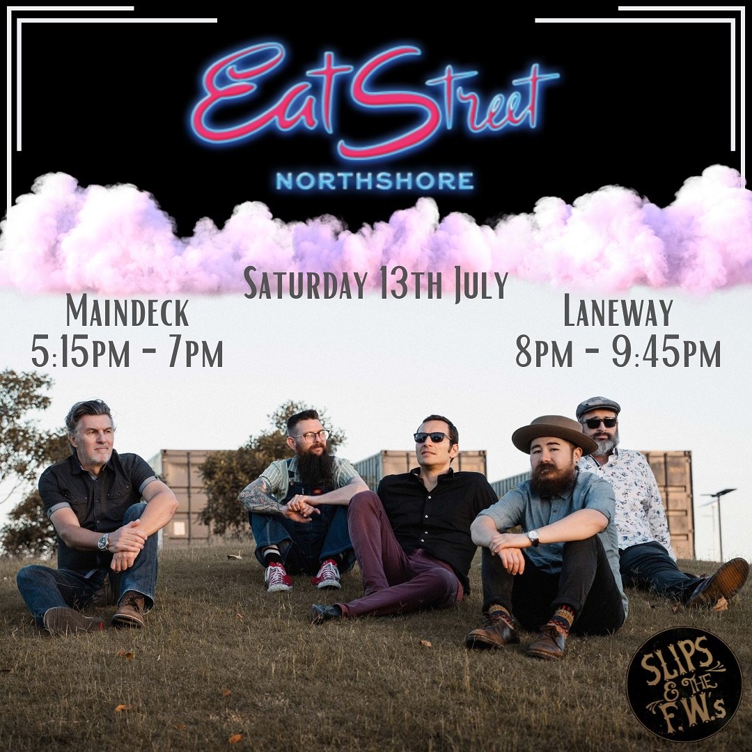 Hey friends! The weekend is near and we&rsquo;re excited to see you at @eatstreet as the sun goes down and the moon comes up 🌚 🎉

Saturday 13th July 
MainDeck 
5:15pm - 7pm
Laneway
8pm - 9:45pm 

You&rsquo;ll find these mighty fine fellows croonin&