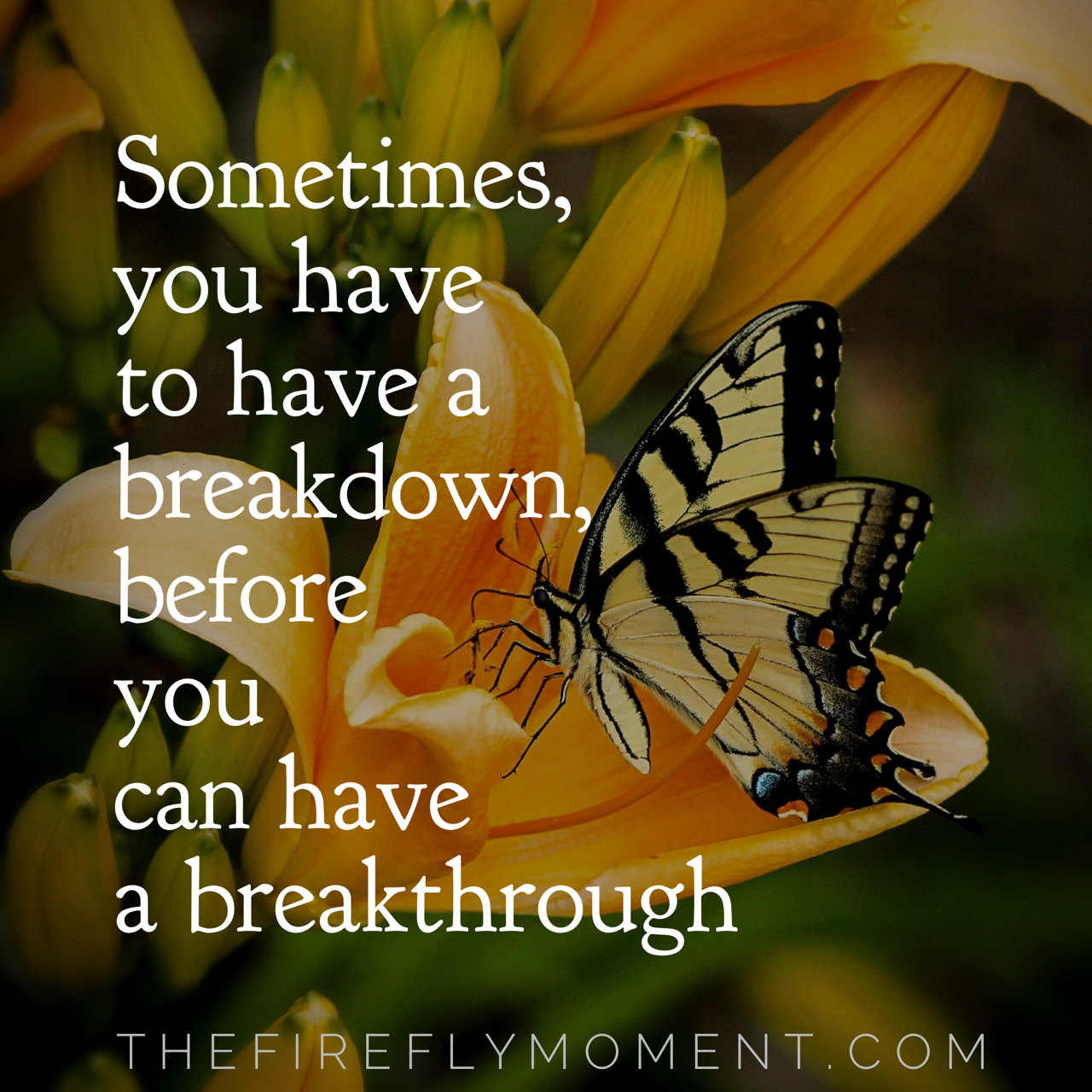 Having a breakdown before a breakthrough