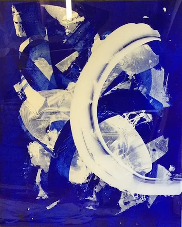 RICHARD MARTIN Serenading Yves acrylic on canvas, perspex 167 x 137 cm