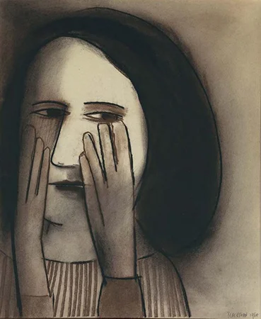 Head of a Girl, 1964 Charcoal and Conte on Paper 48 x 39cm SOLD