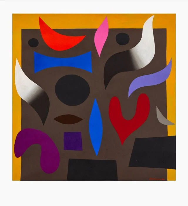Tower of Babel, 1973 synthetic polymer on canvas 122 x 122cm signed lower right