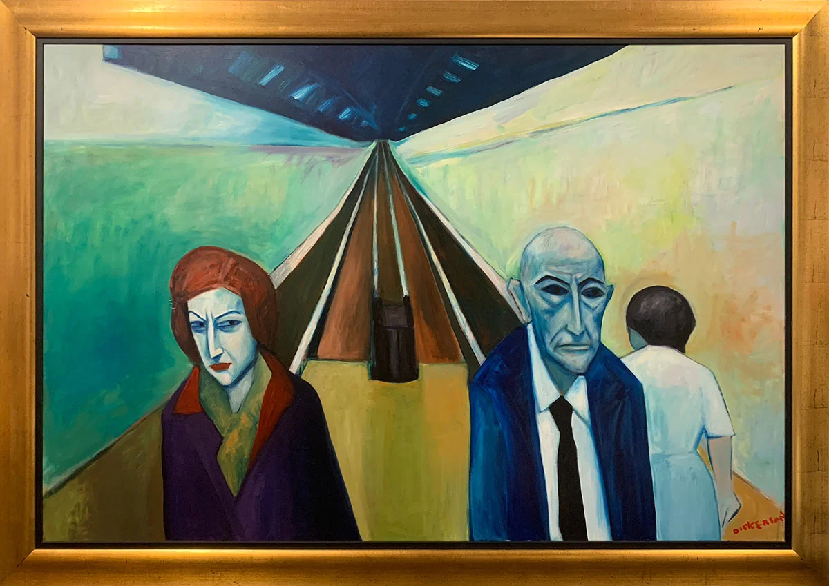 Frequent Flyer 2003 acrylic on board 122 x 183 cm signed lower right