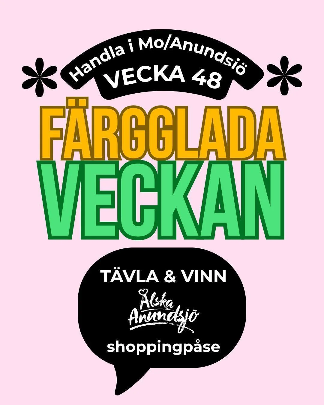 &rdquo;Black Week? Nej tack &ndash; vi satsar p&aring; f&auml;rg, gl&auml;dje och v&aring;ra lokala hj&auml;ltar.&rdquo;

Alla pratar om Black Week just nu&hellip; men h&auml;r i Mo/Anundsj&ouml; k&ouml;r vi n&aring;got mycket b&auml;ttre: F&auml;rgg